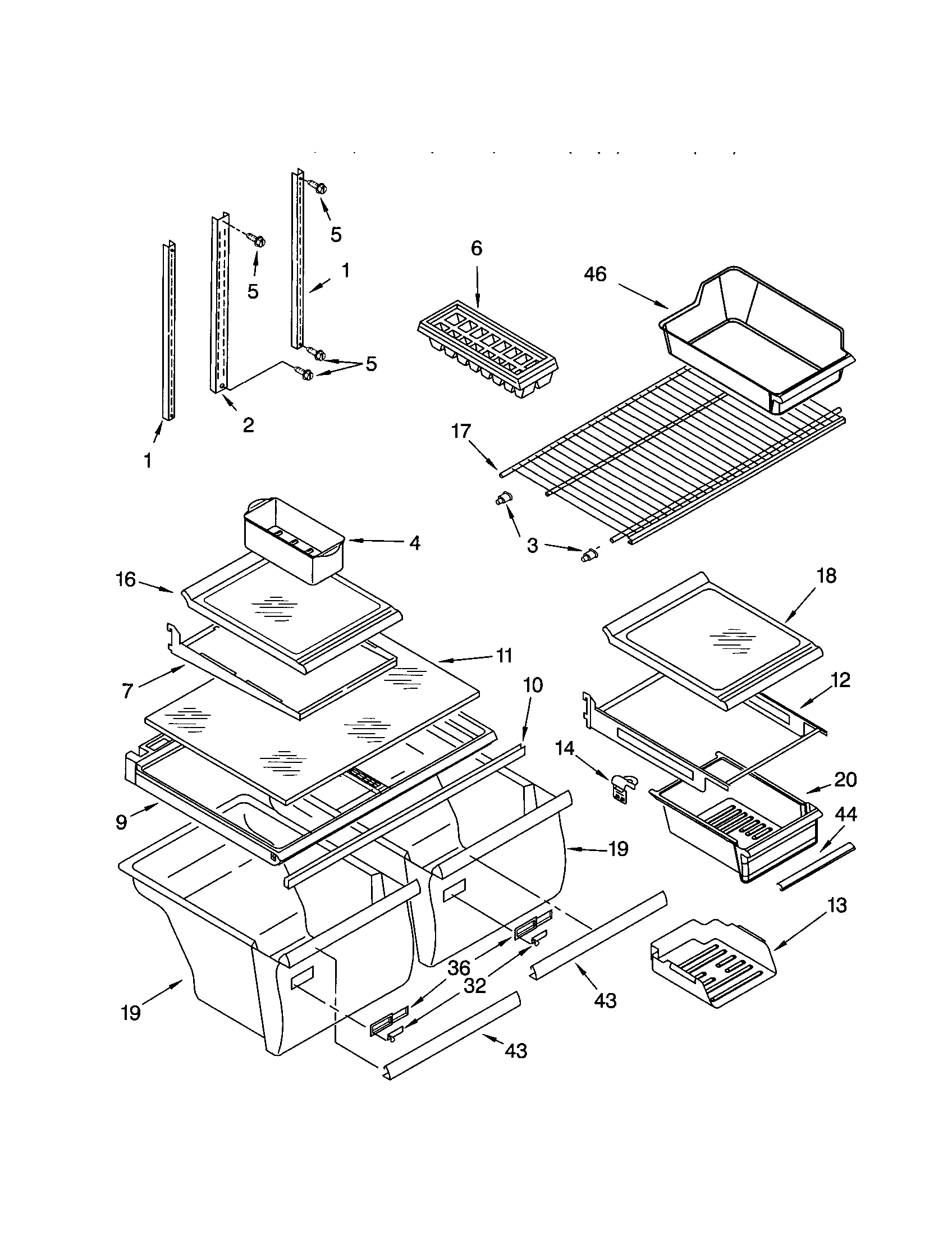 Kenmore 10661282101 shelf diagram