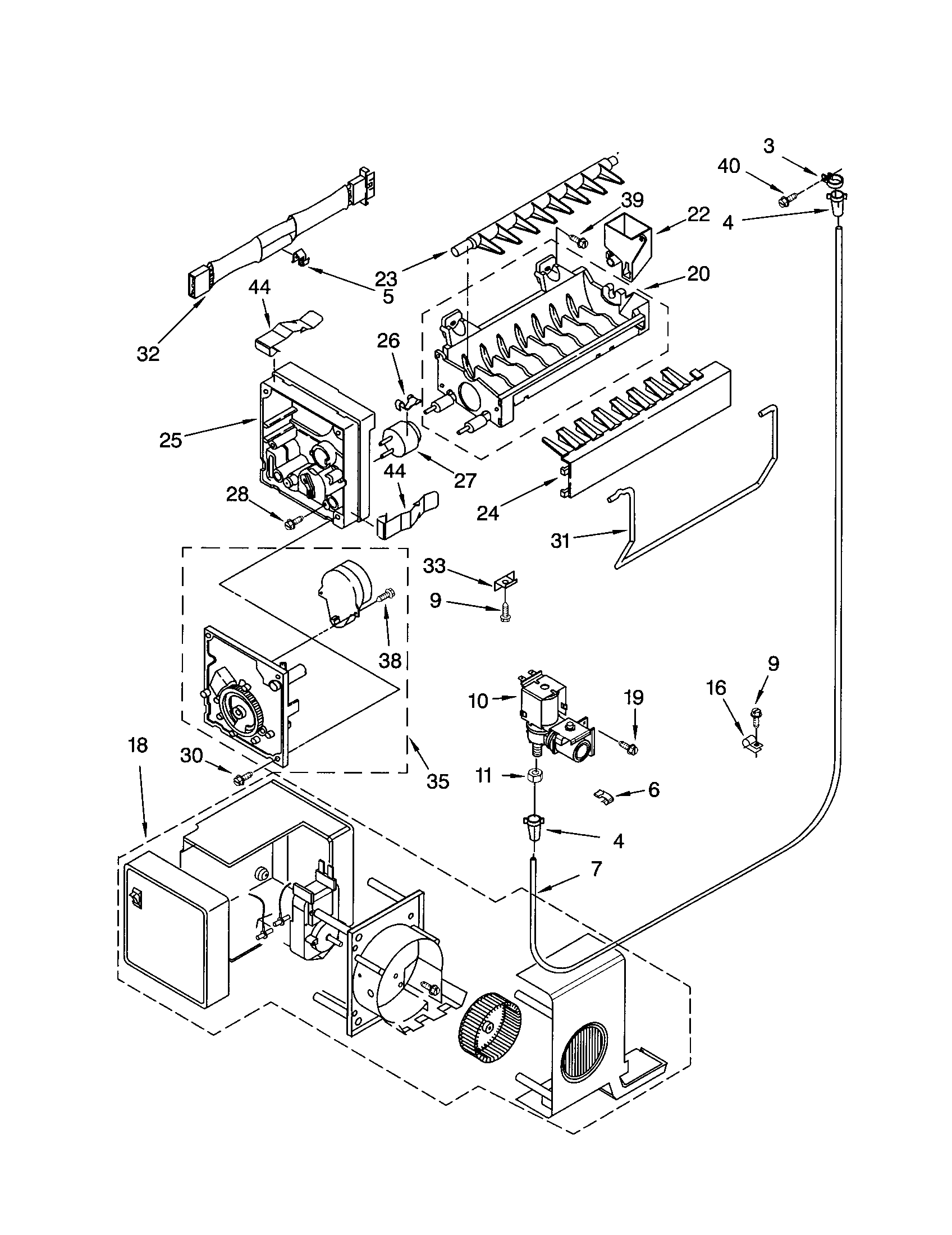 Kenmore 10661282101 icemaker diagram