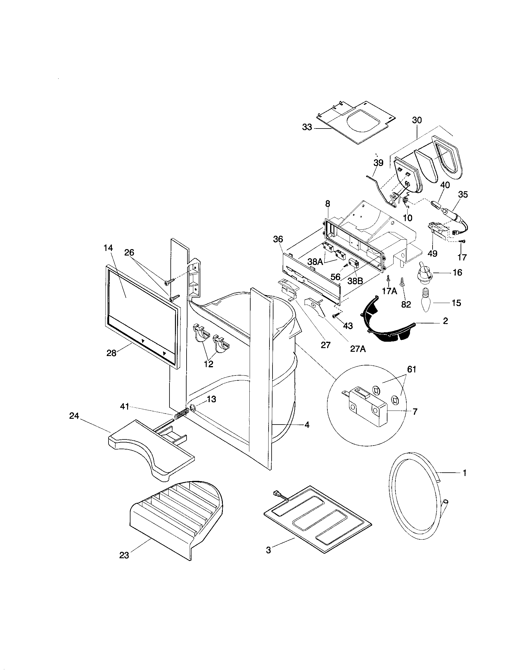 Frigidaire FRS26ZGGD5 dispenser diagram