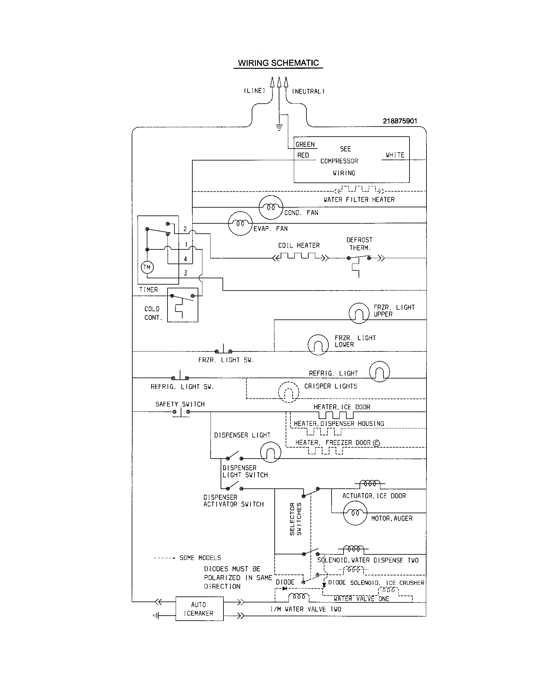 Frigidaire FRS26ZGGD5 wiring schematic diagram