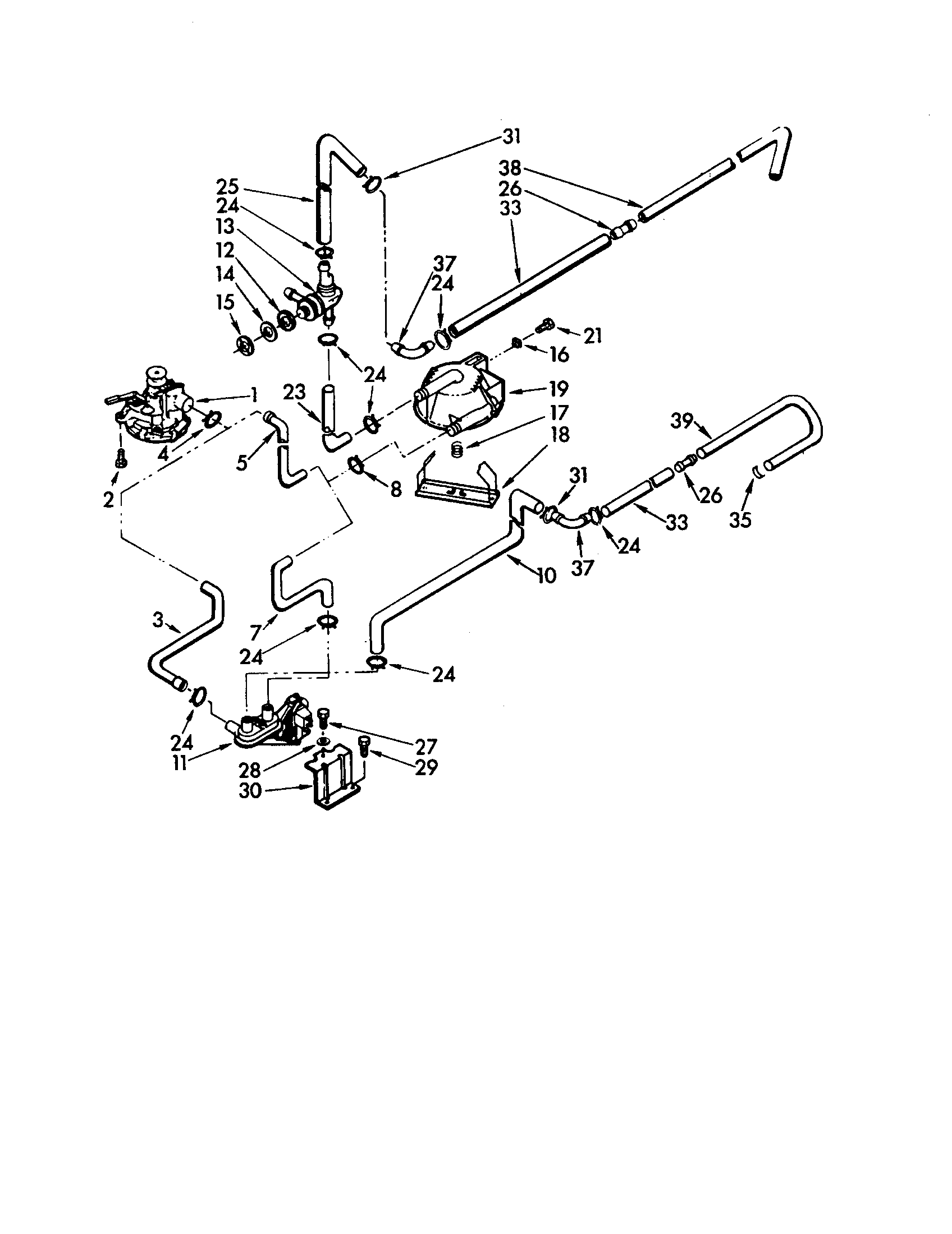 Whirlpool LXA7405W0 water system diagram