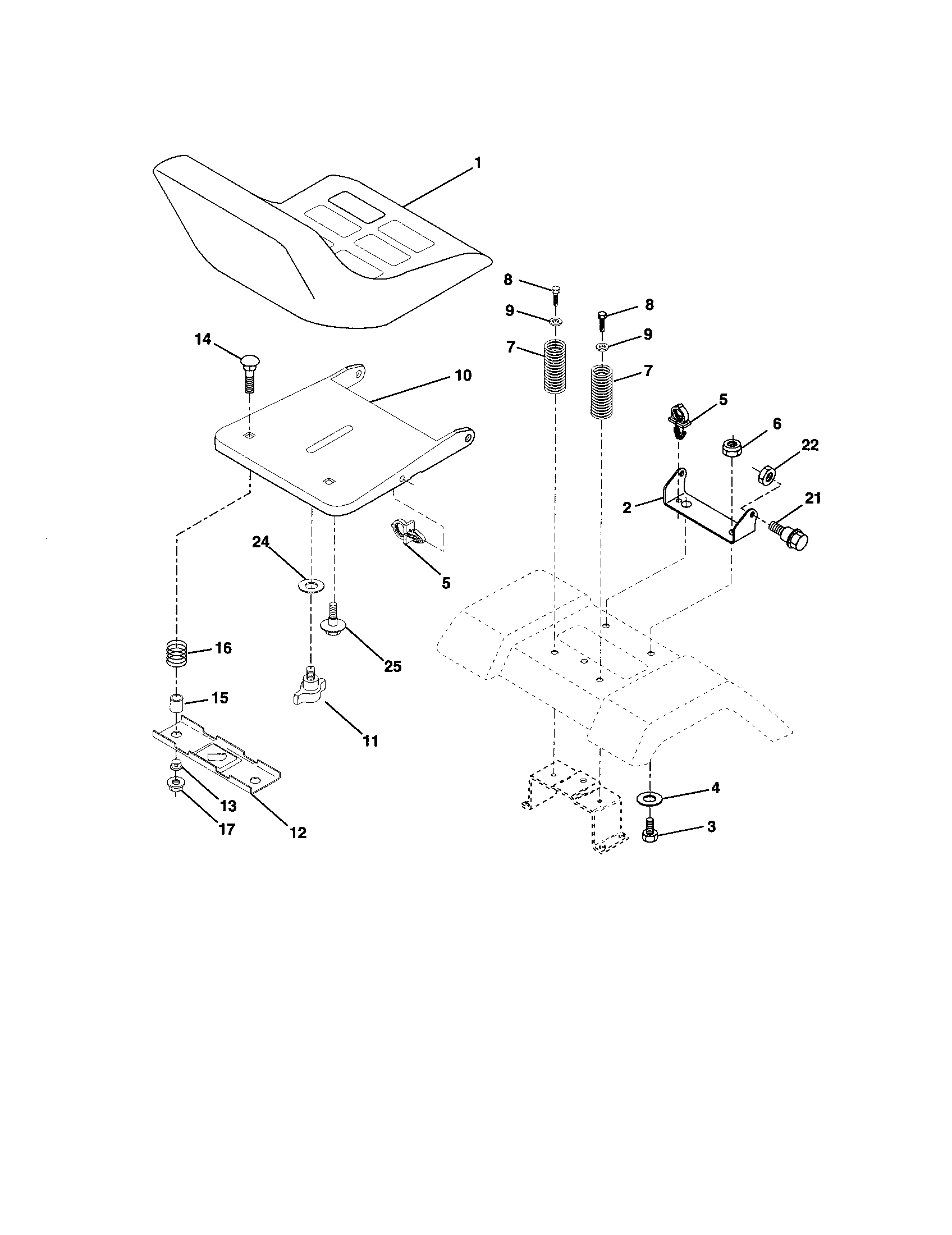 Craftsman 917271552 seat assembly diagram