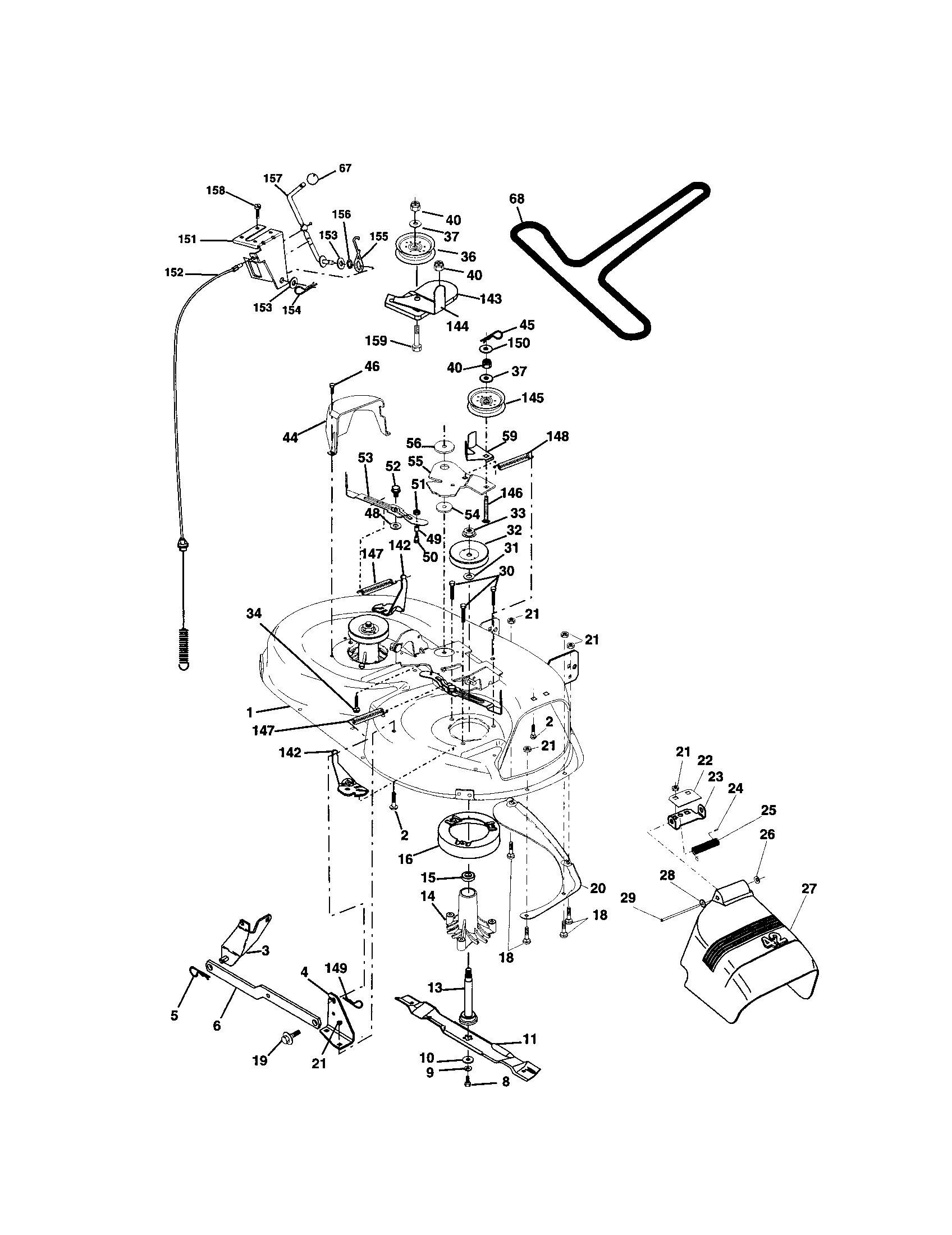 Craftsman 917271552 mower deck diagram