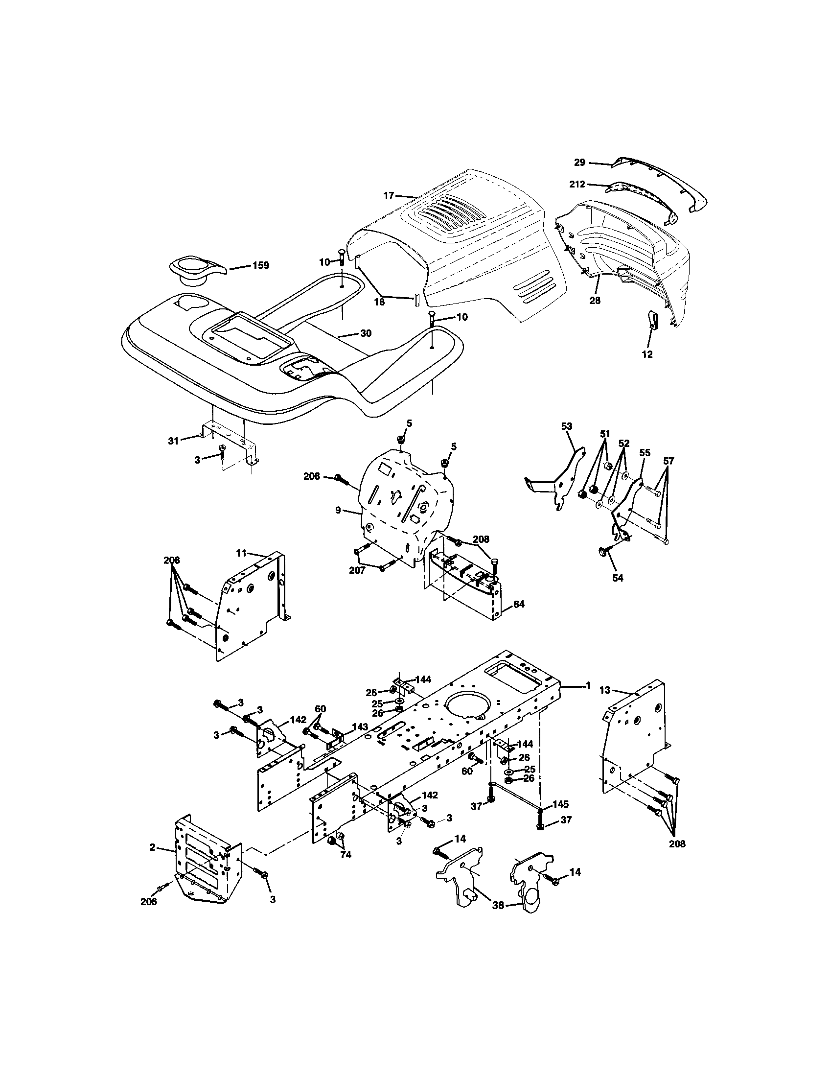 Craftsman 917271652 chassis and enclosures diagram