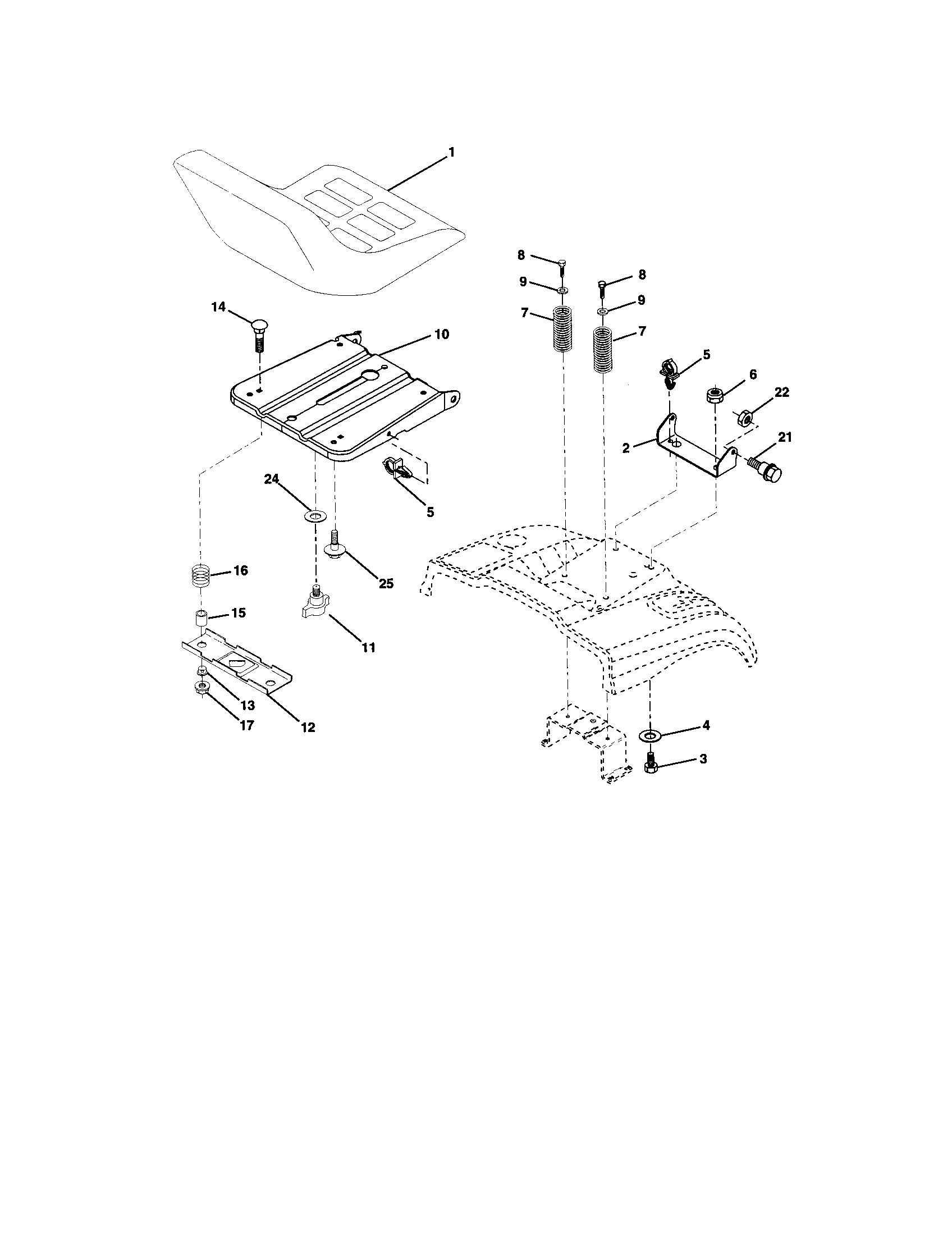 Craftsman 917271652 seat assembly diagram