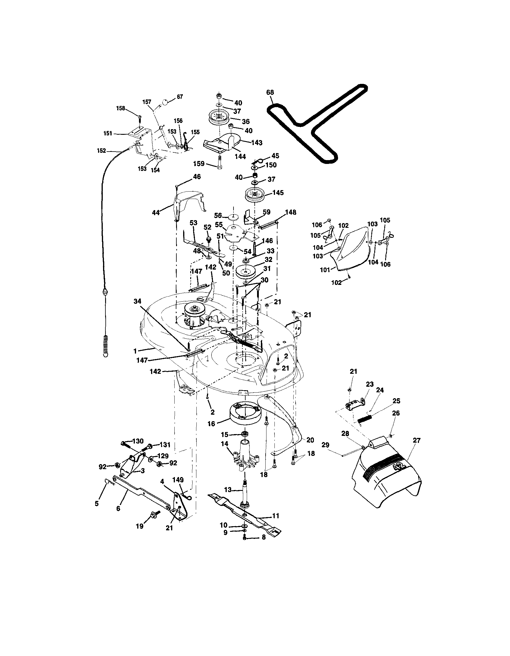 Craftsman 917271652 mower deck diagram