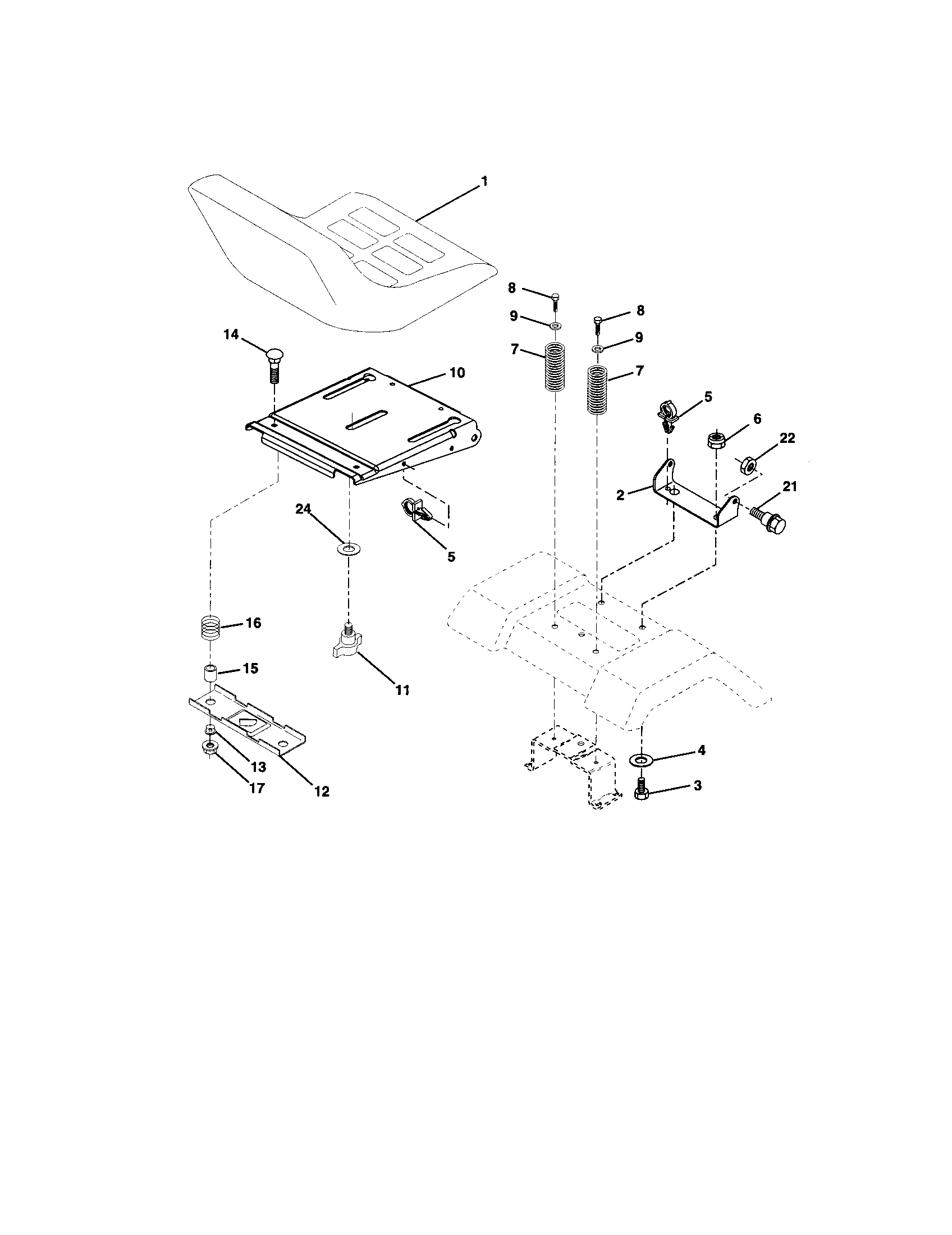 Craftsman 917272084 seat assembly diagram