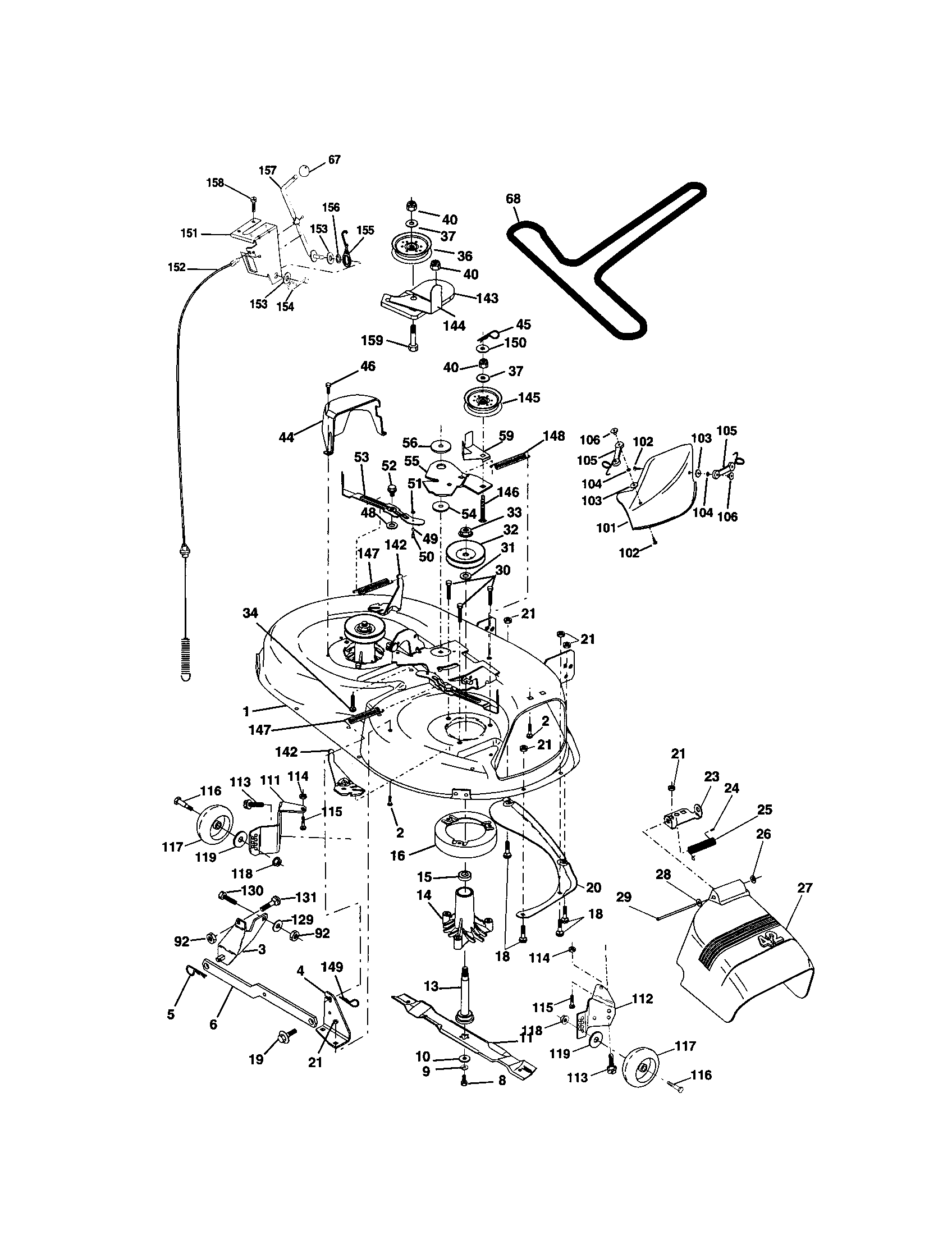 Craftsman 917272084 mower deck diagram