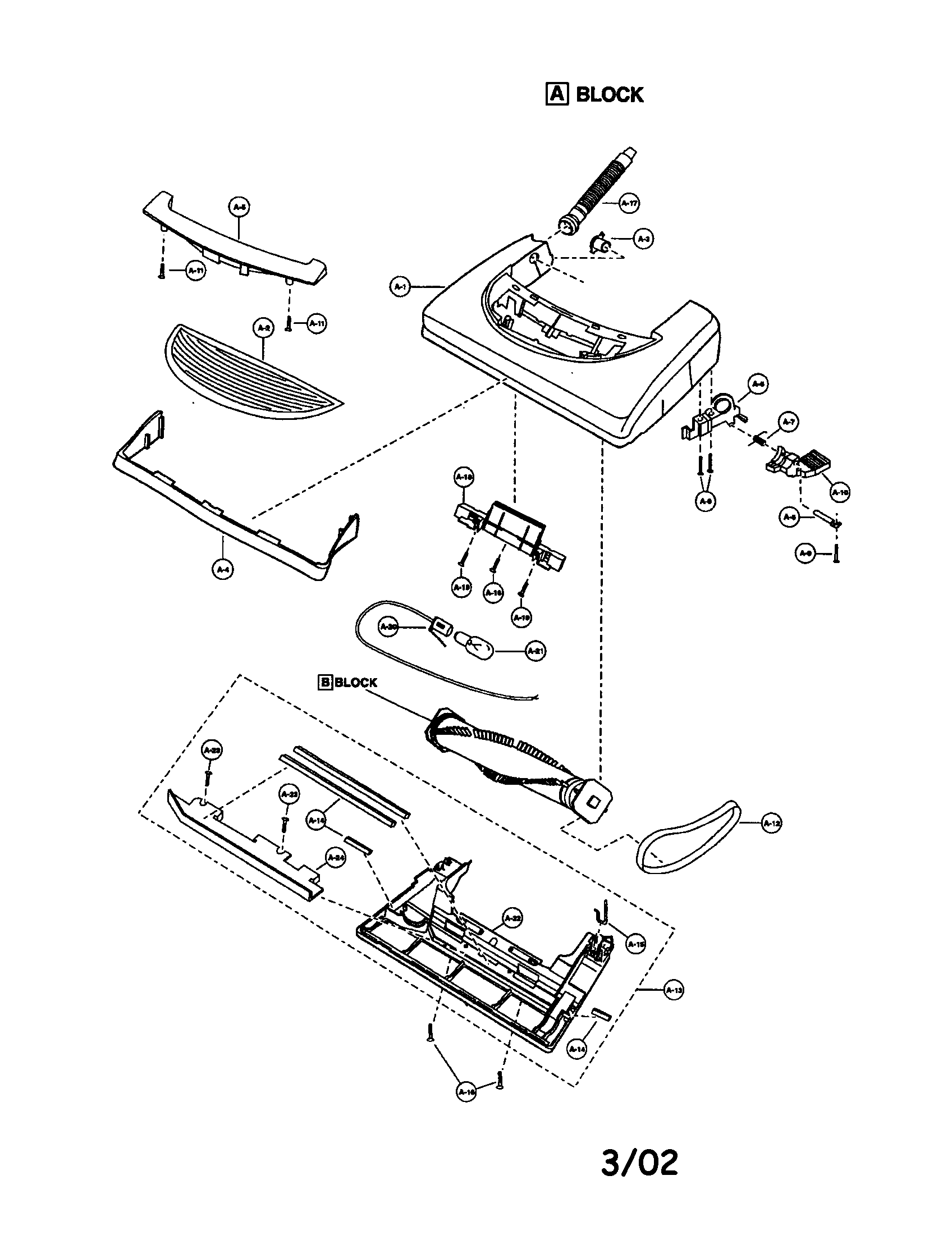 Panasonic MC-V7315-1 nozzle housing diagram