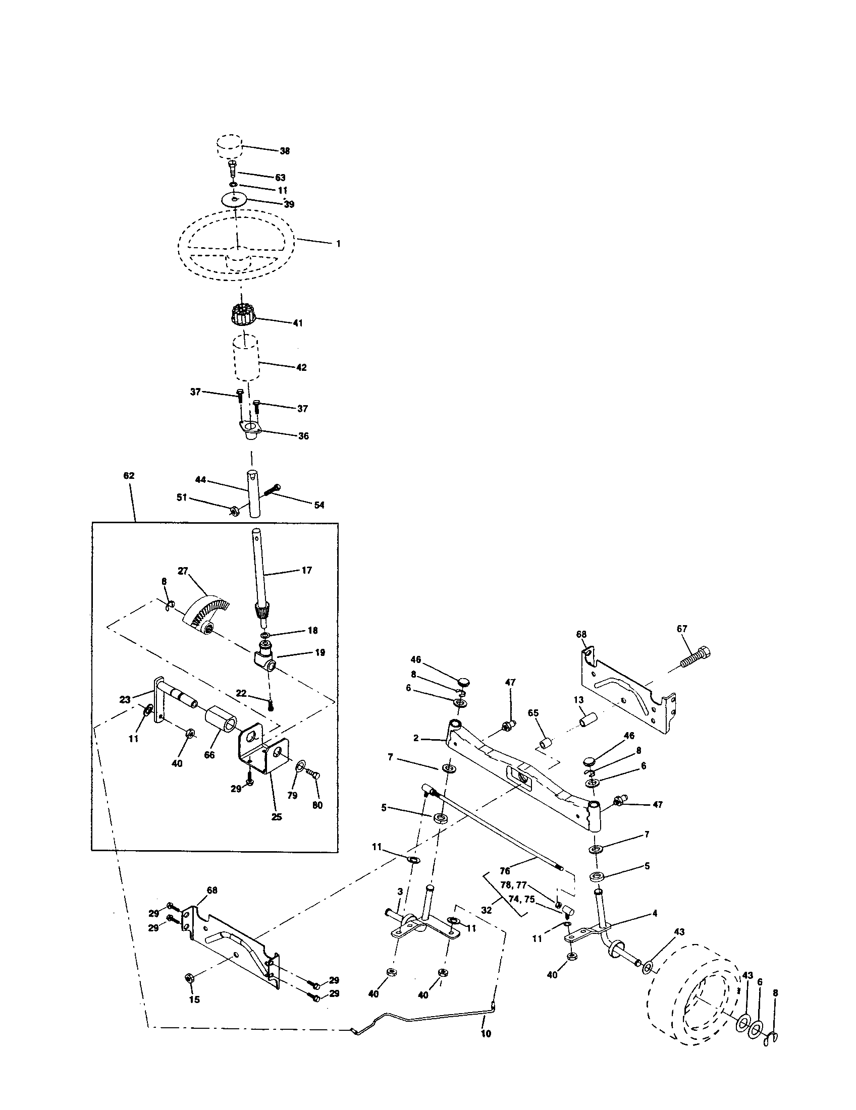 Poulan 917279760 steering assembly diagram