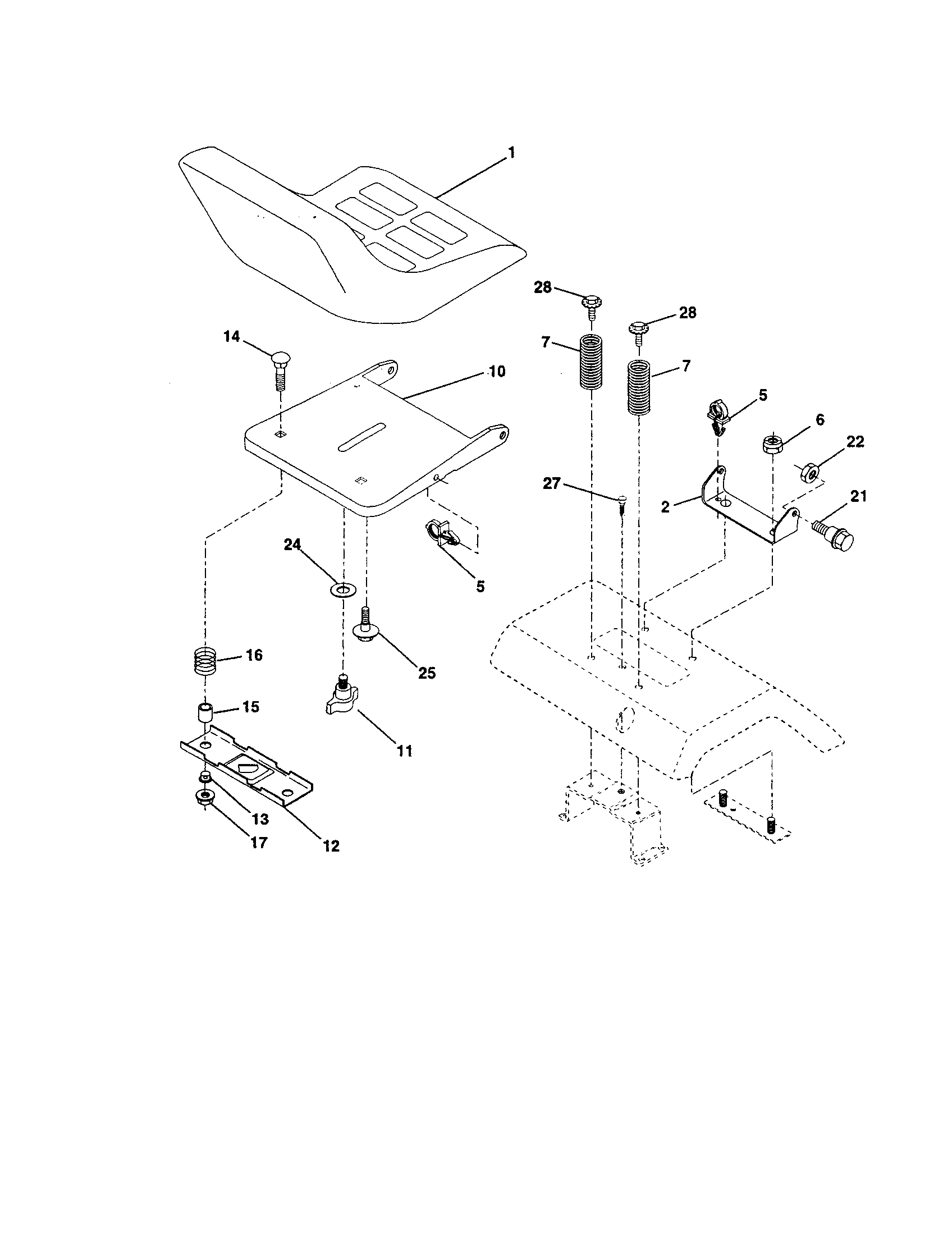 Poulan 917279760 seat assembly diagram