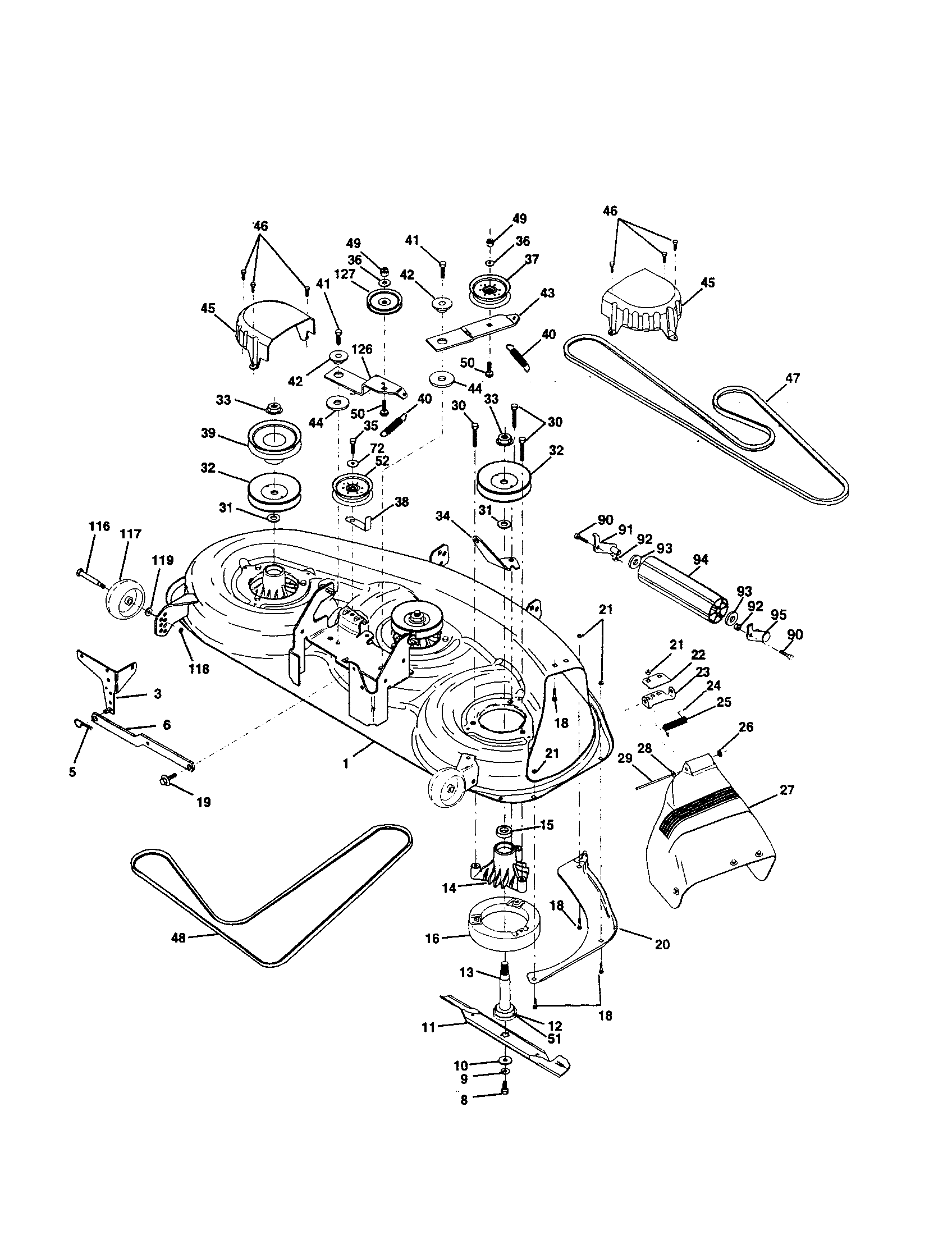 Poulan 917279760 mower deck diagram