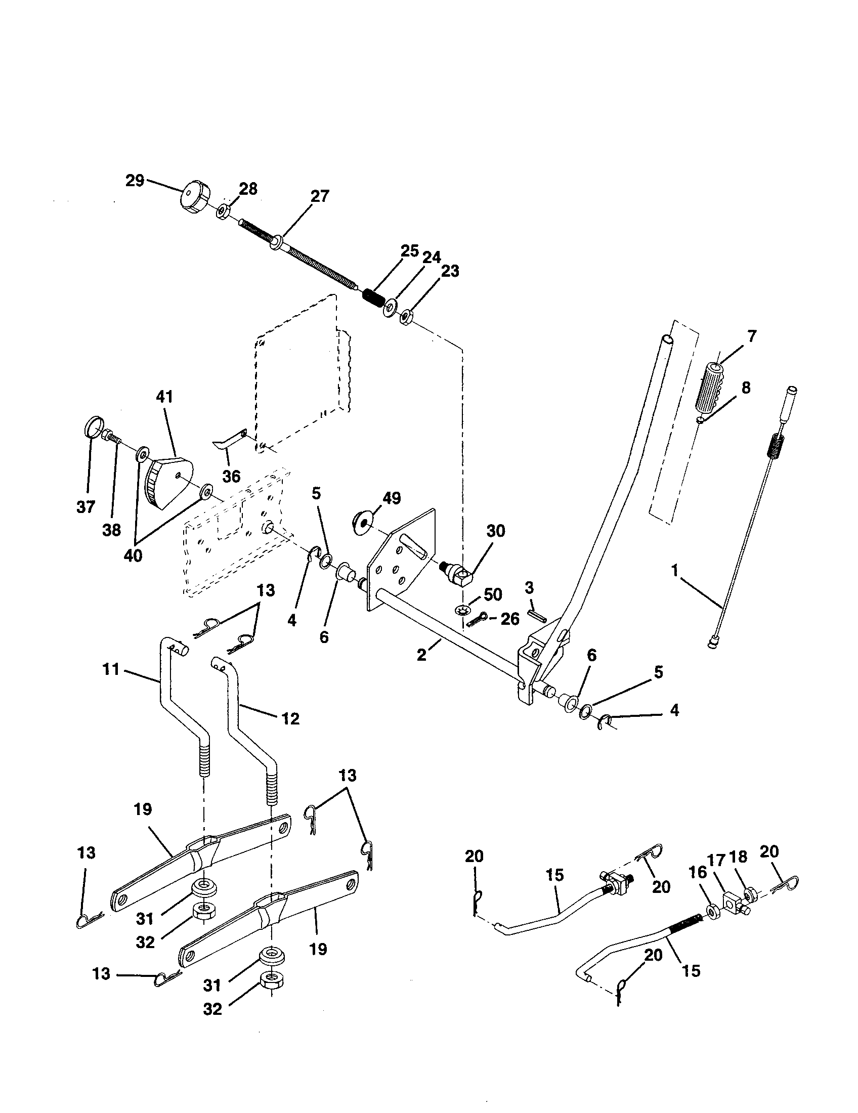 Poulan 917279760 mower lift diagram