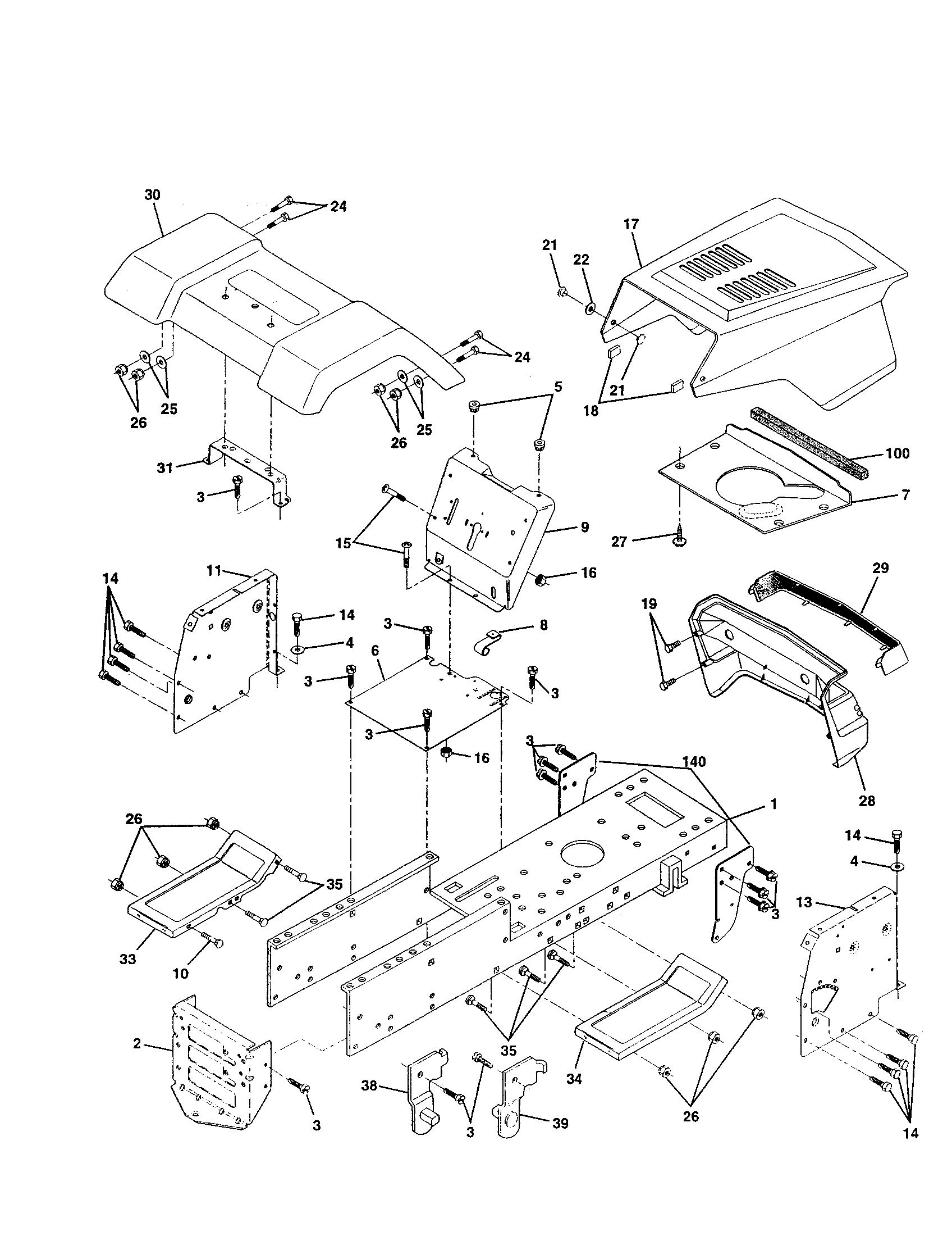 Craftsman 917252780 chassis and enclosures diagram