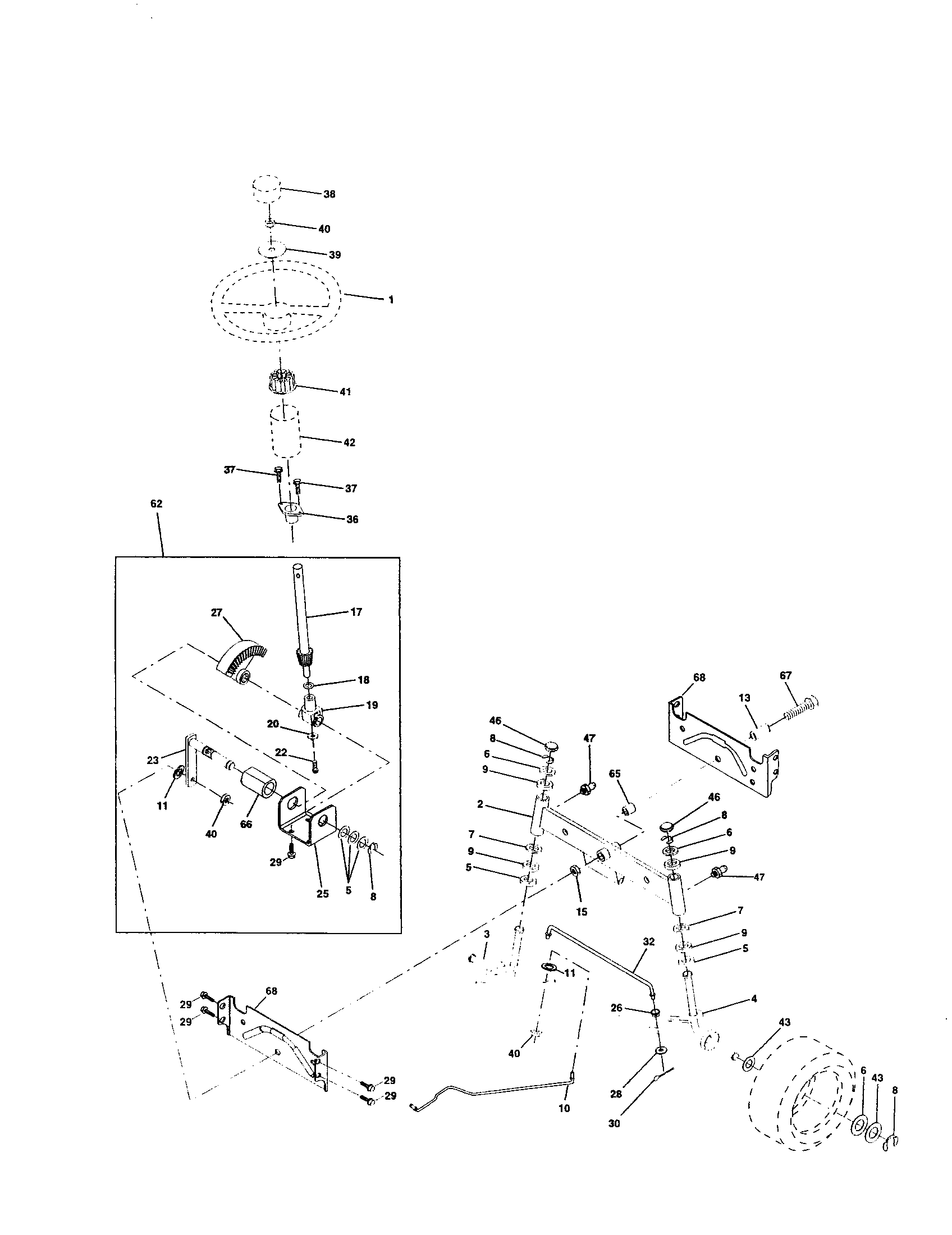 Craftsman 917252780 steering assembly diagram