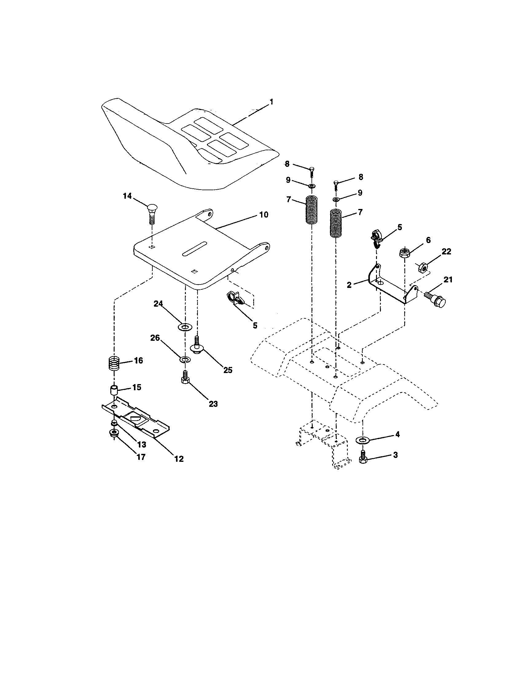 Craftsman 917252780 seat assembly diagram