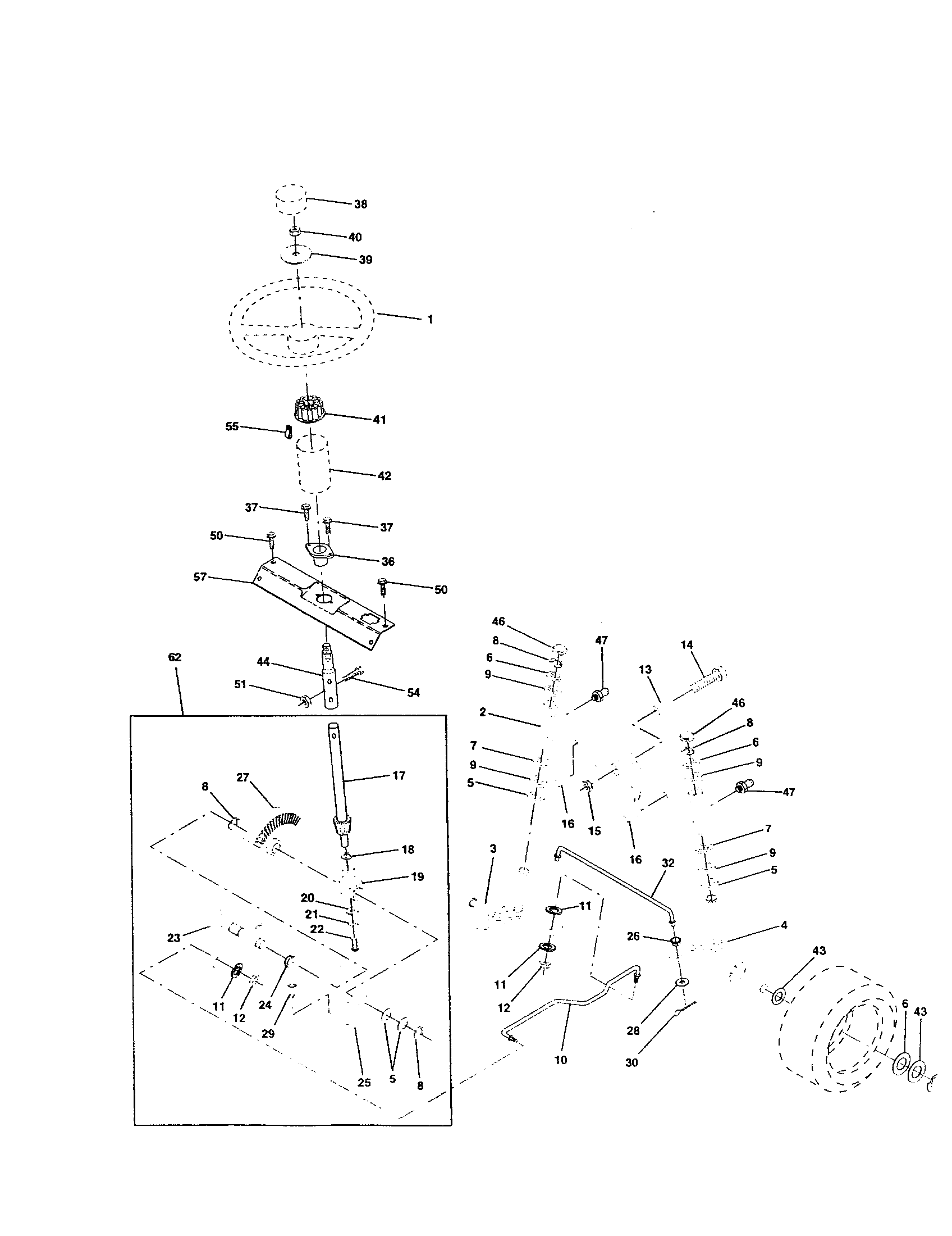 Craftsman 917259950 steering assembly diagram
