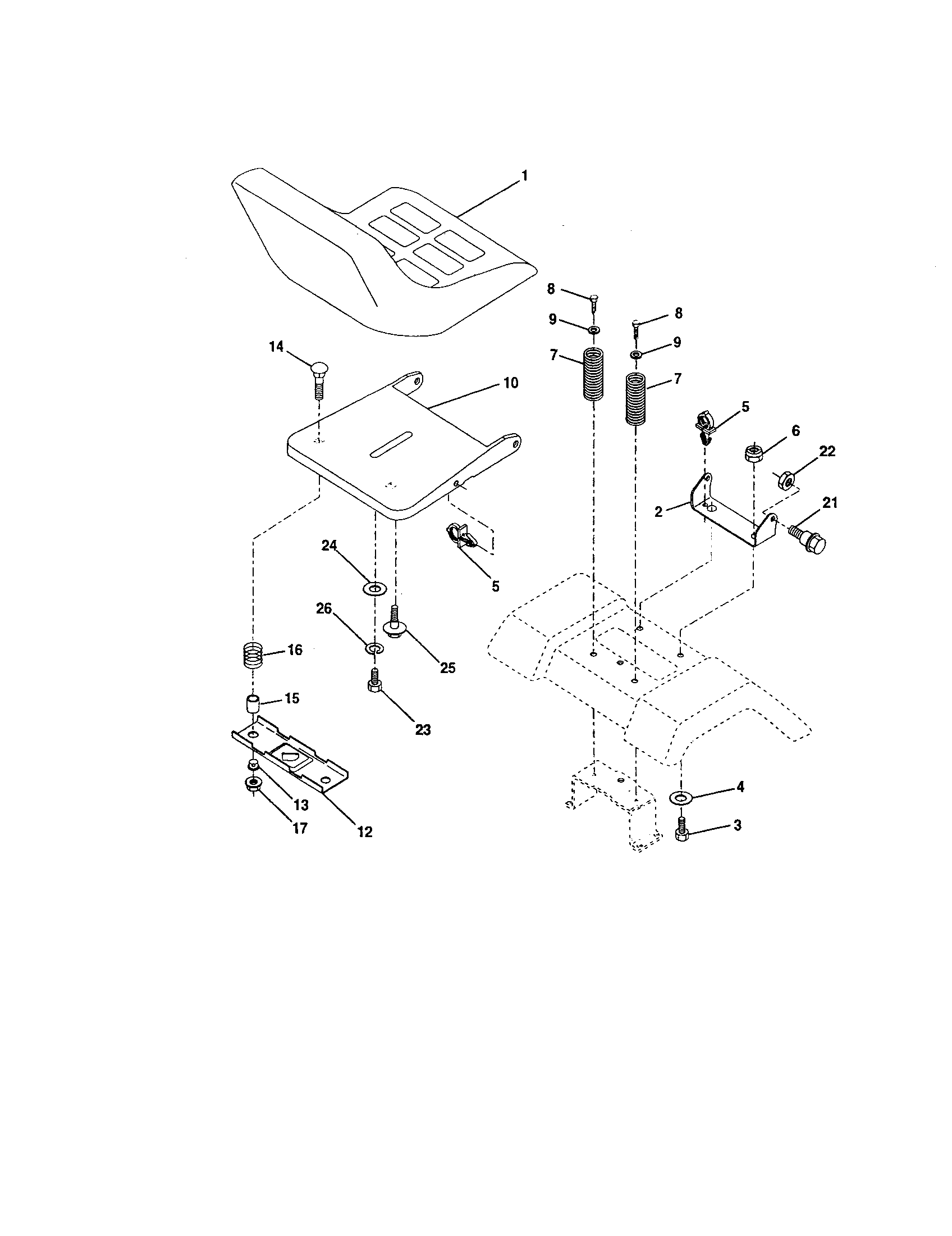 Craftsman 917259950 seat assembly diagram