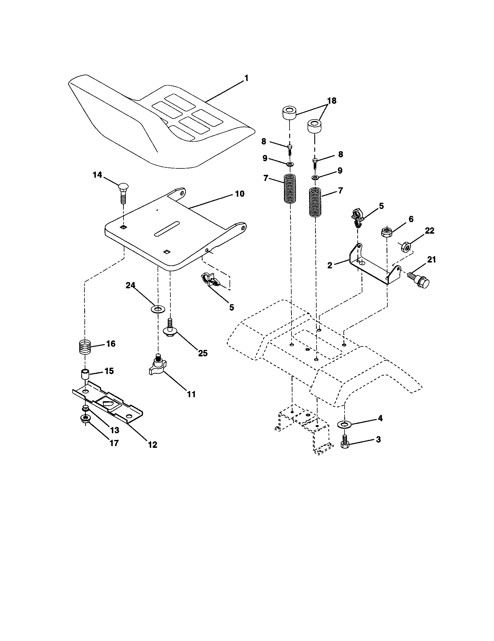 Craftsman 917277080 seat assembly diagram