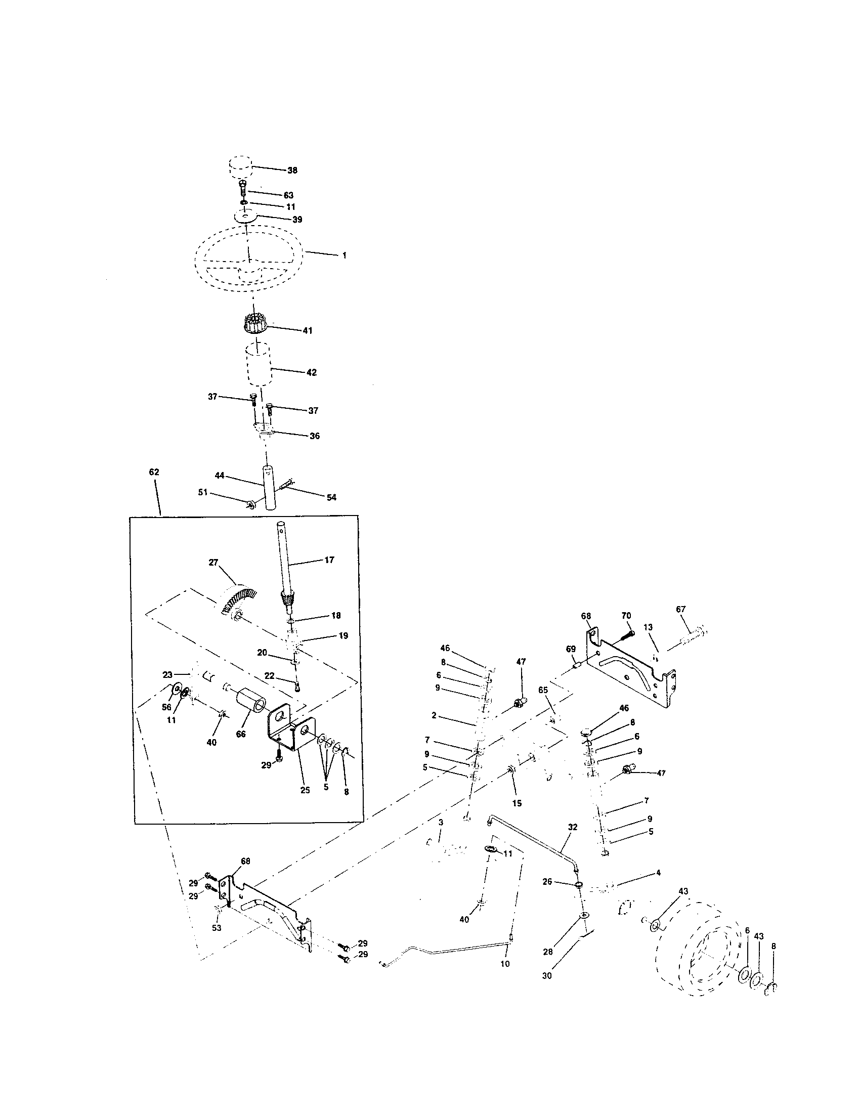 Craftsman 917259920 steering assembly diagram