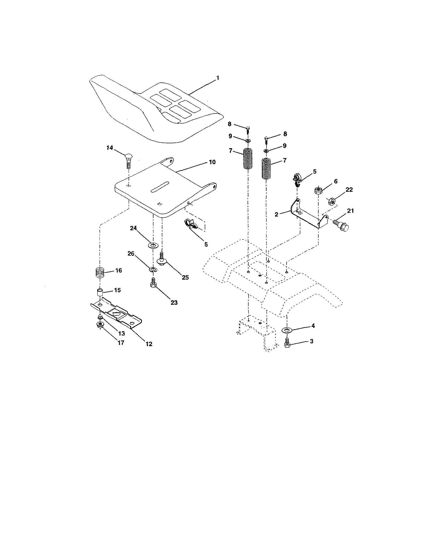 Craftsman 917259920 seat assembly diagram