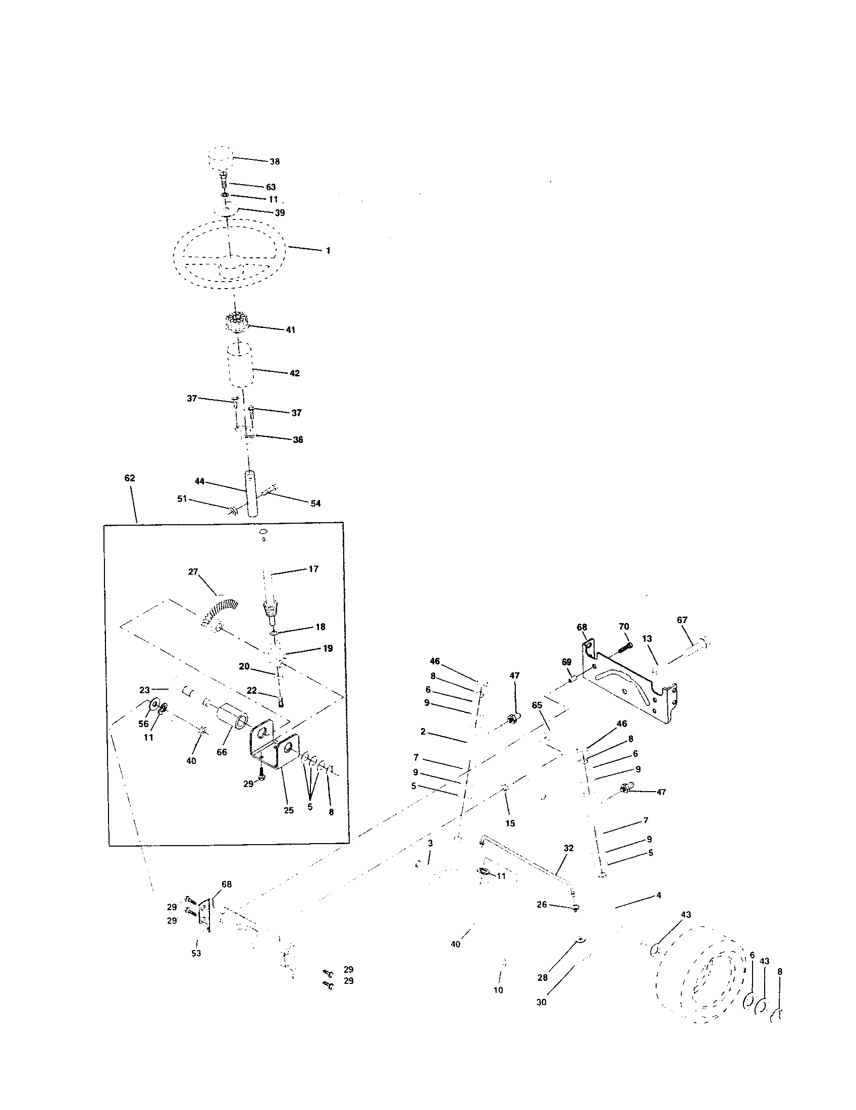 Craftsman 917259910 steering assembly diagram