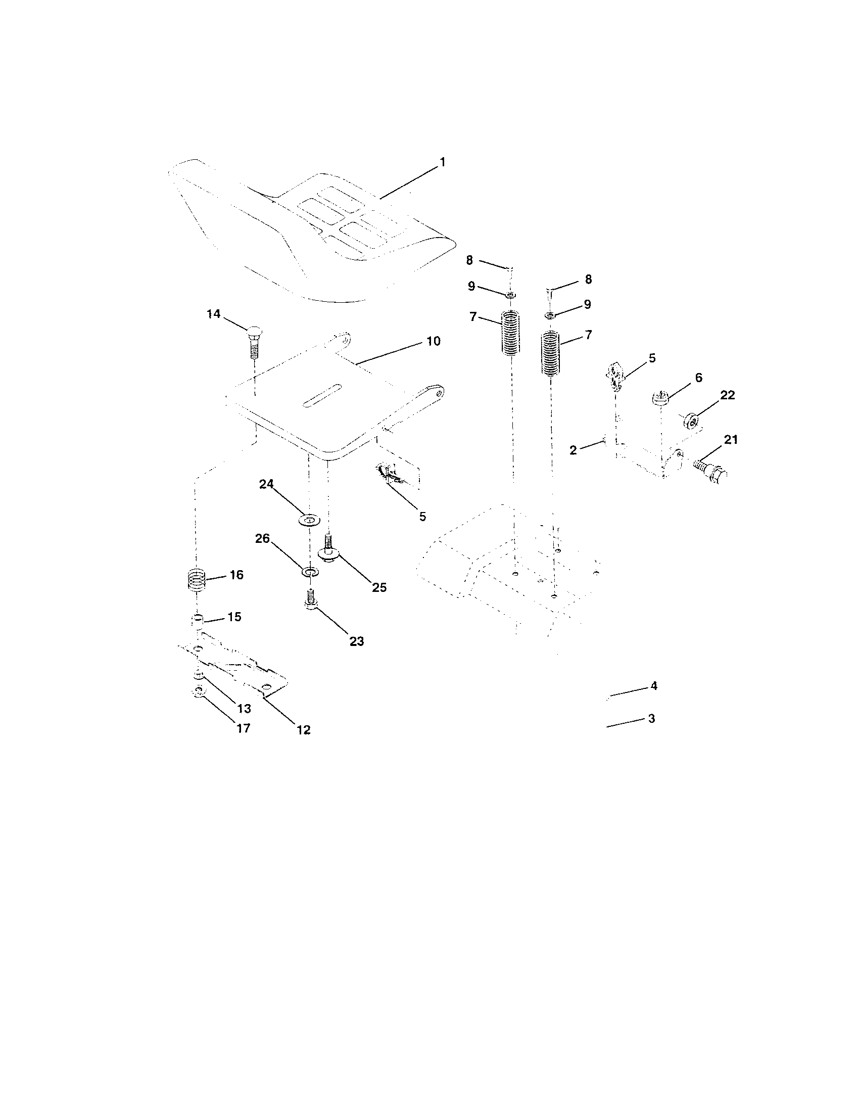 Craftsman 917259910 seat assembly diagram