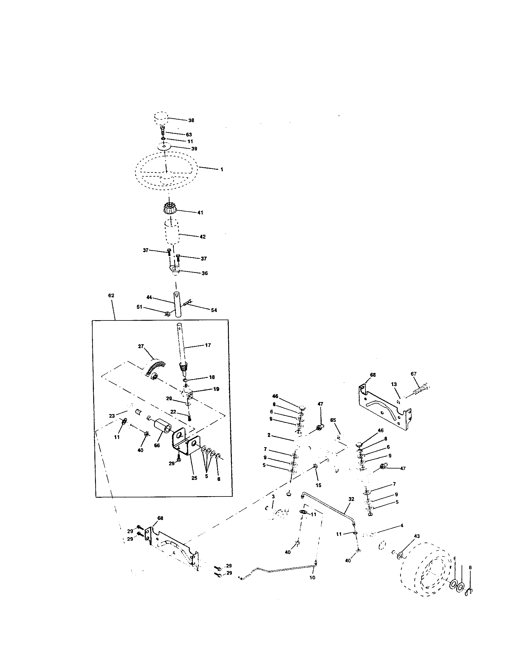 Craftsman 917259940 steering assembly diagram