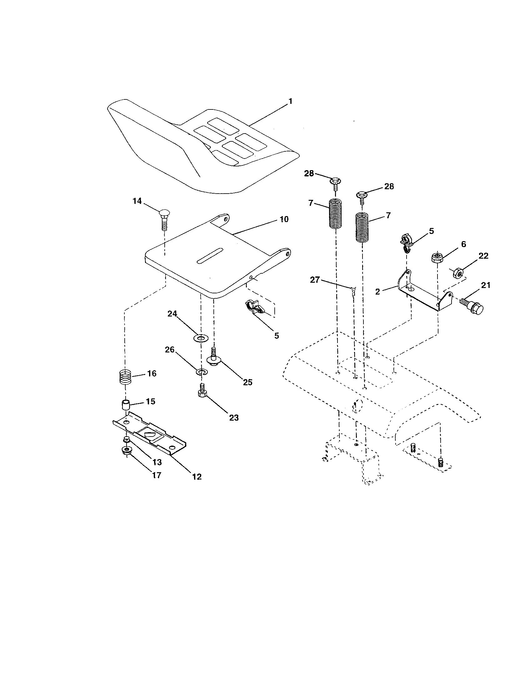 Craftsman 917259940 seat assembly diagram