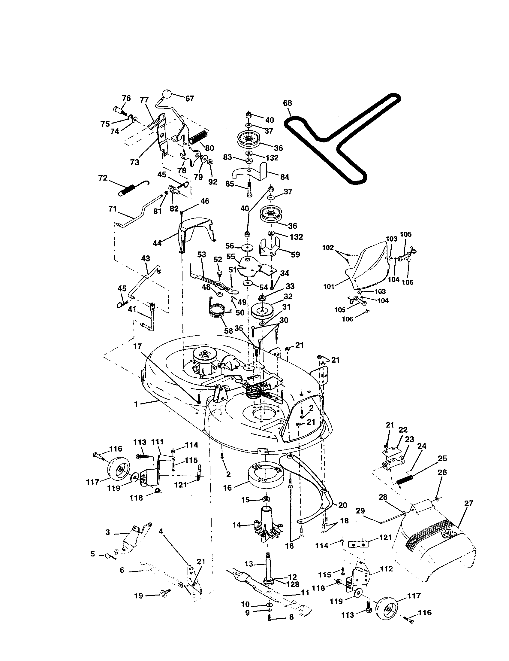 Craftsman 917259940 mower deck diagram
