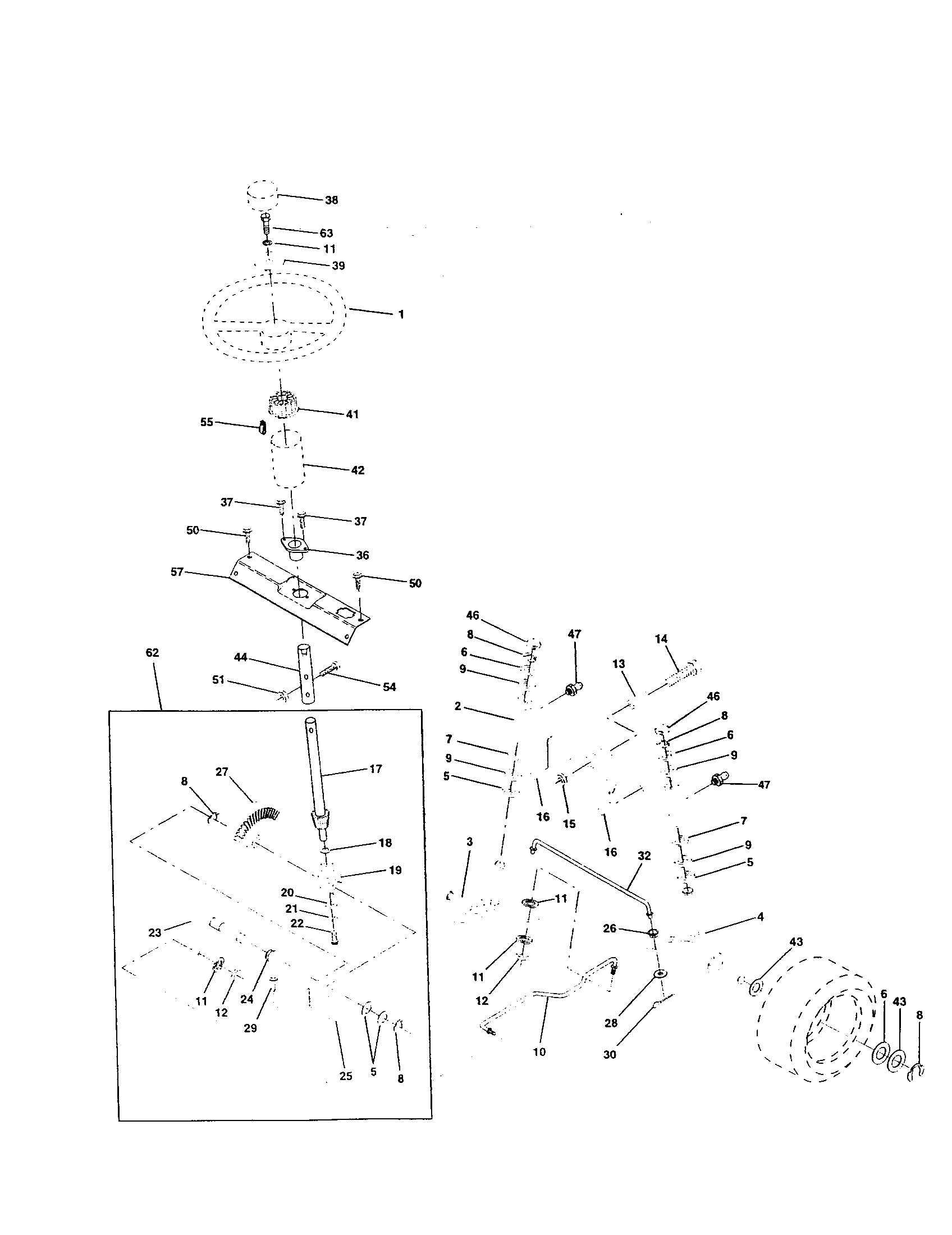 Craftsman 917259930 steering assembly diagram
