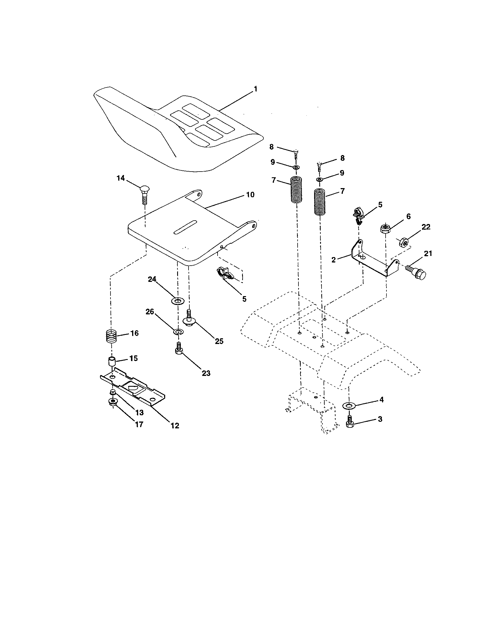 Craftsman 917259930 seat assembly diagram