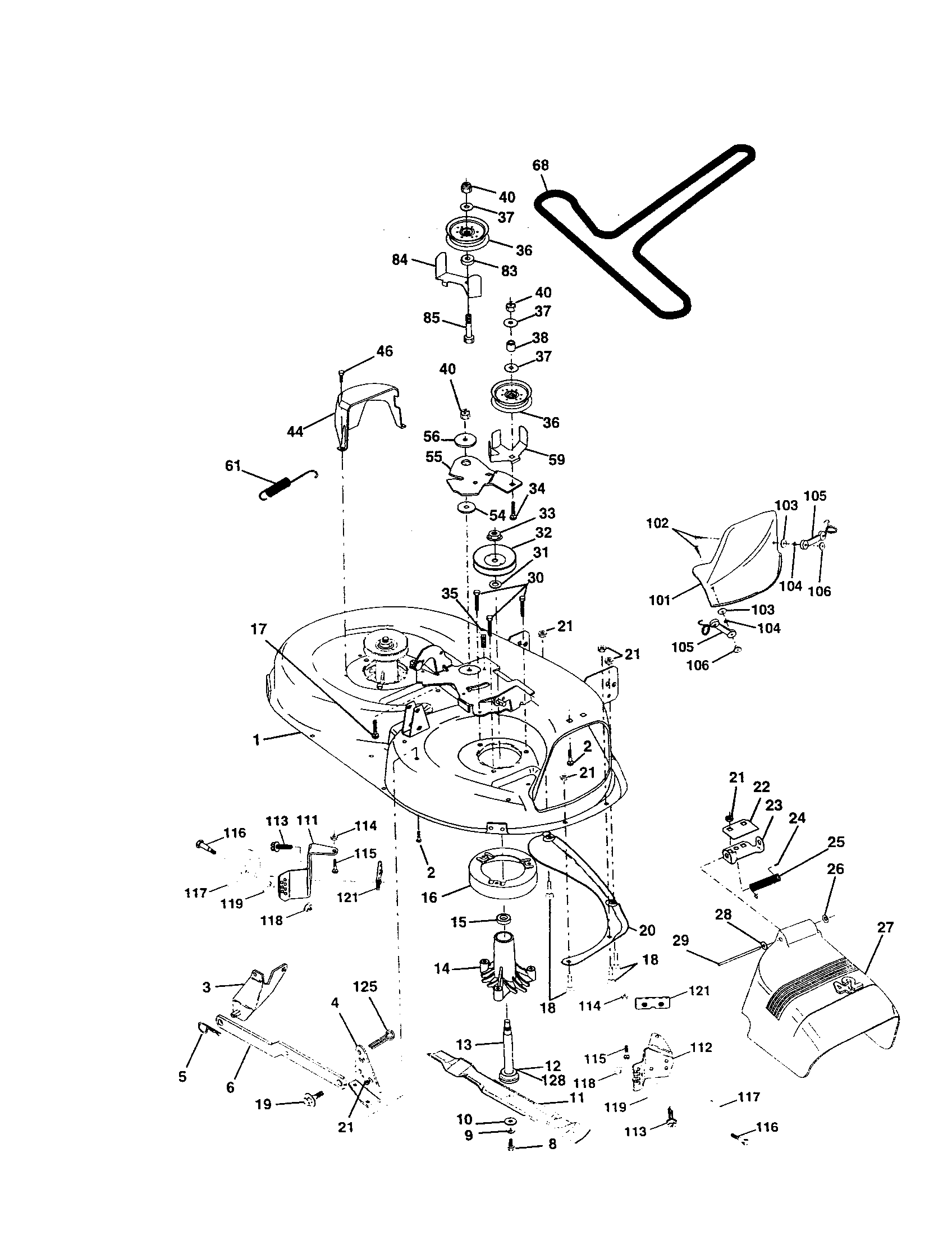 Craftsman 917259930 mower deck diagram