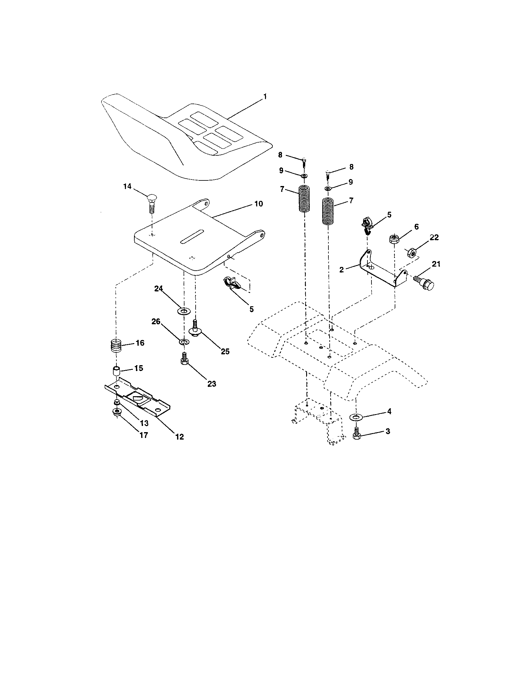 Craftsman 917252770 seat assembly diagram