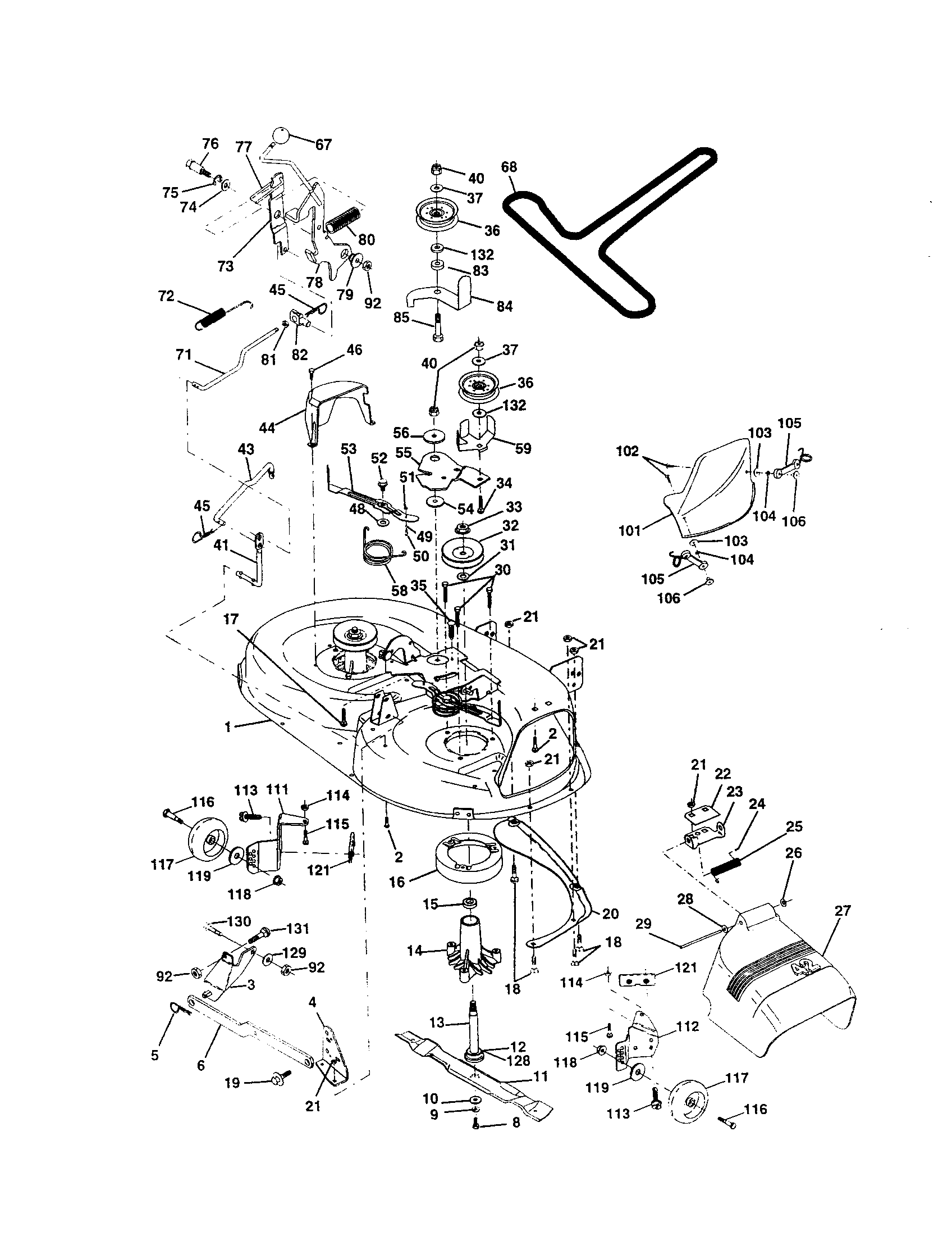 Craftsman 917252770 mower deck diagram