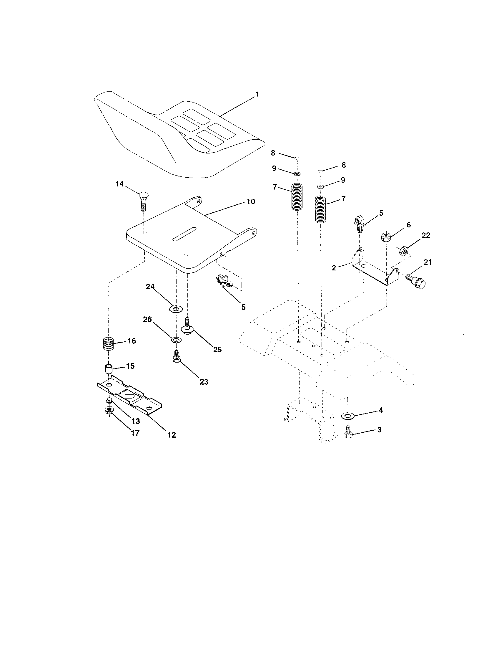 Craftsman 917252750 seat assembly diagram