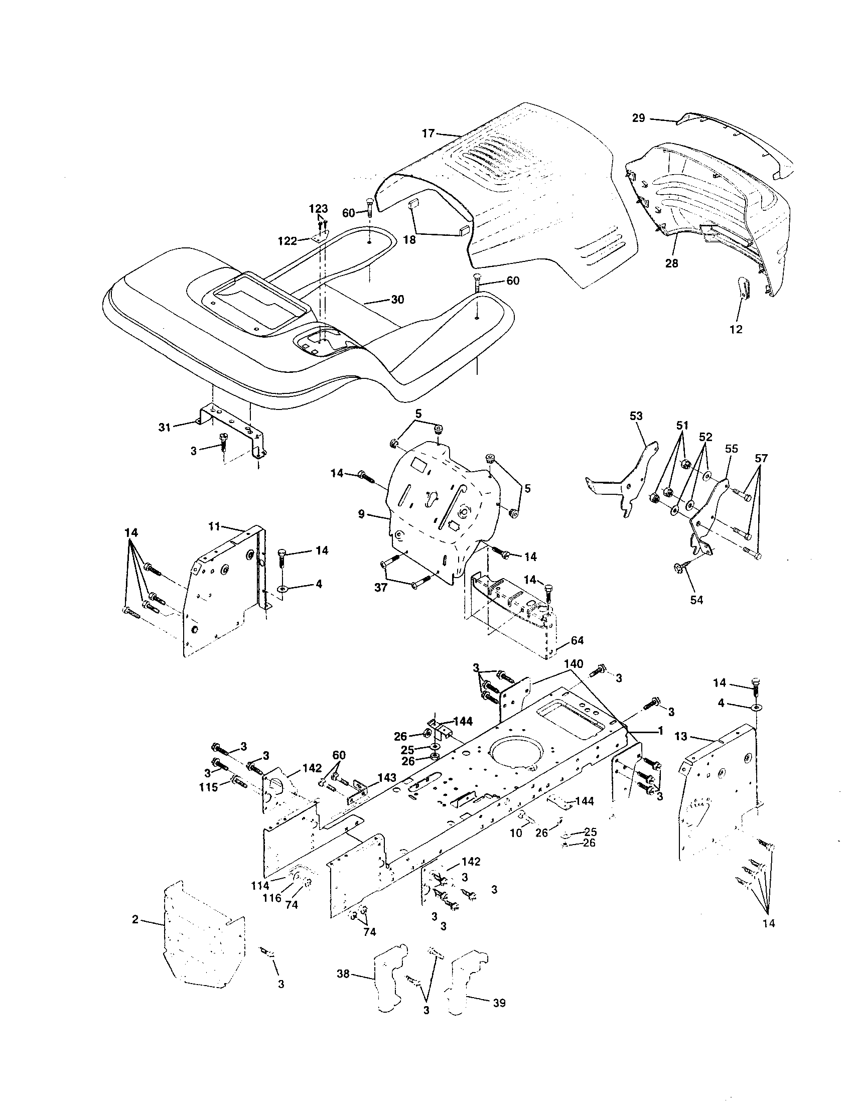 Craftsman 917252720 chassis and enclosures diagram