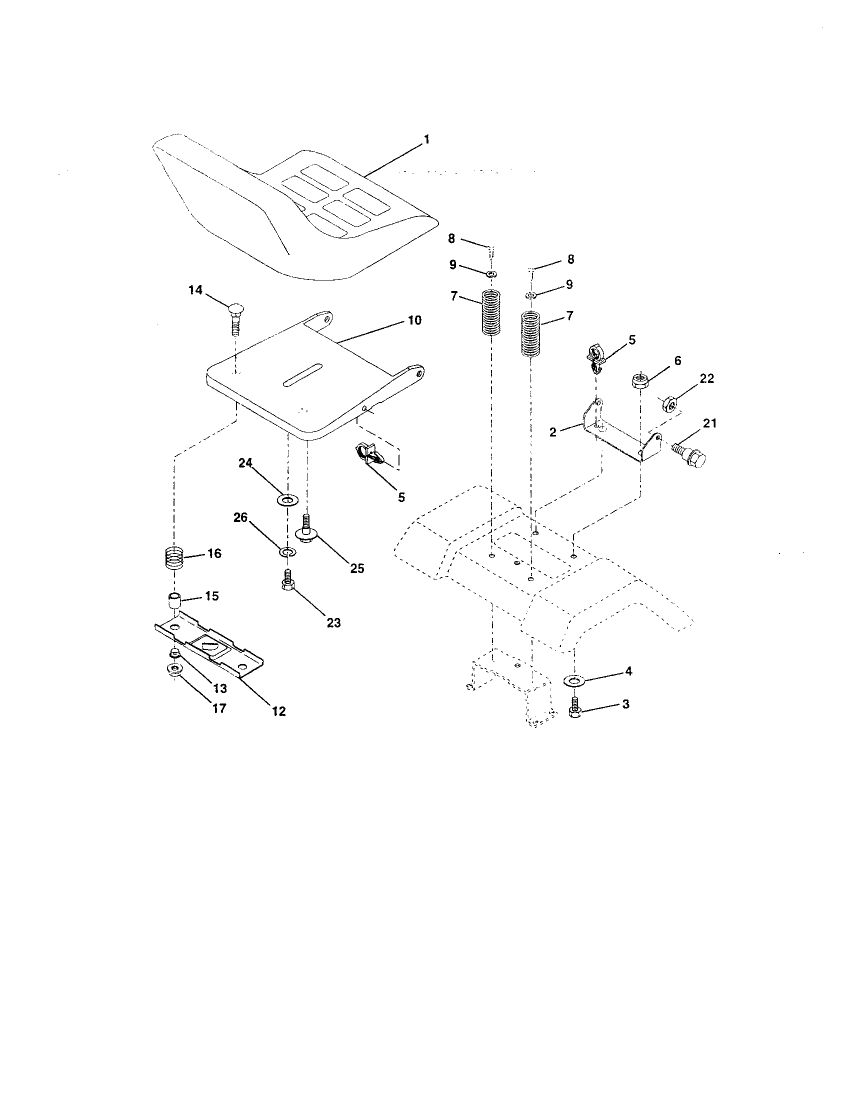 Craftsman 917252720 seat assembly diagram