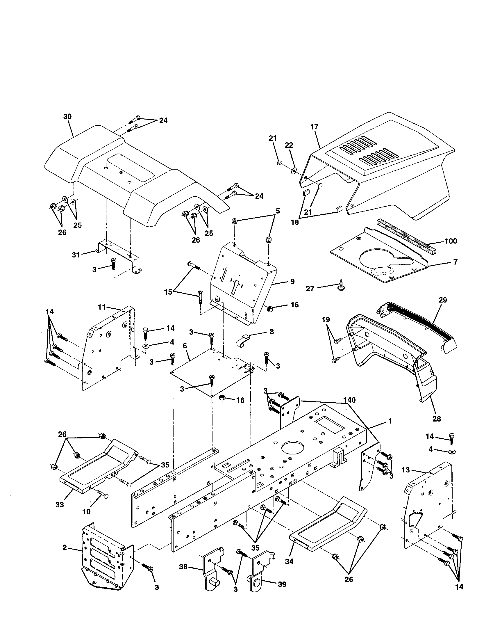 Craftsman 917252800 chassis and enclosures diagram