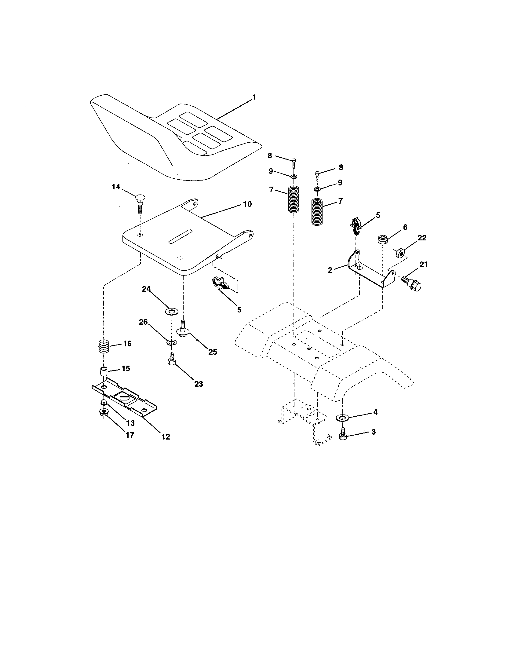 Craftsman 917252800 seat assembly diagram