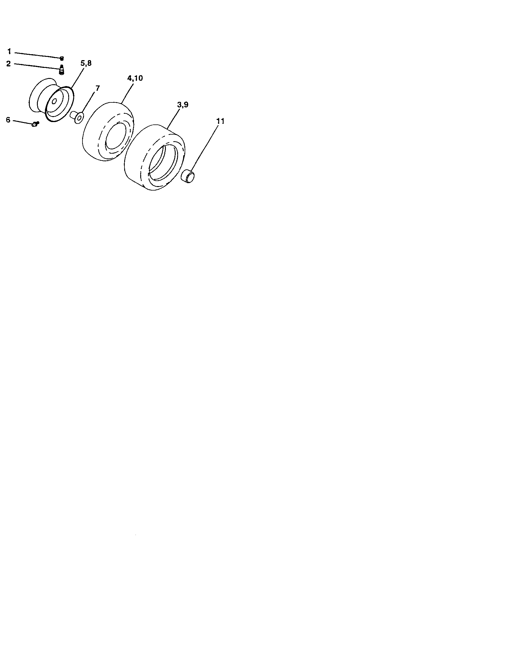 Yard Pro Y14542B wheels and tires diagram