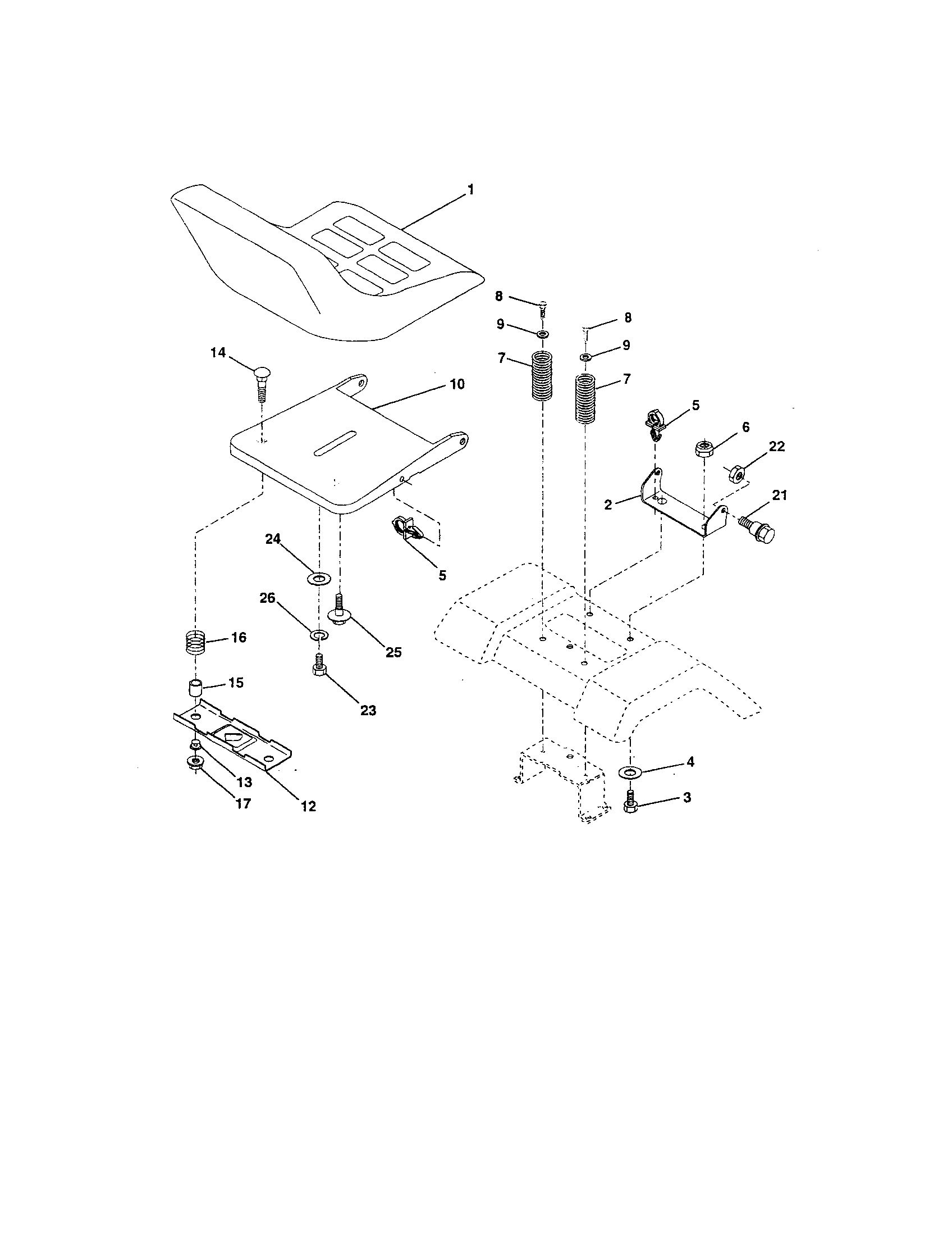 Yard Pro Y14542B seat assembly diagram