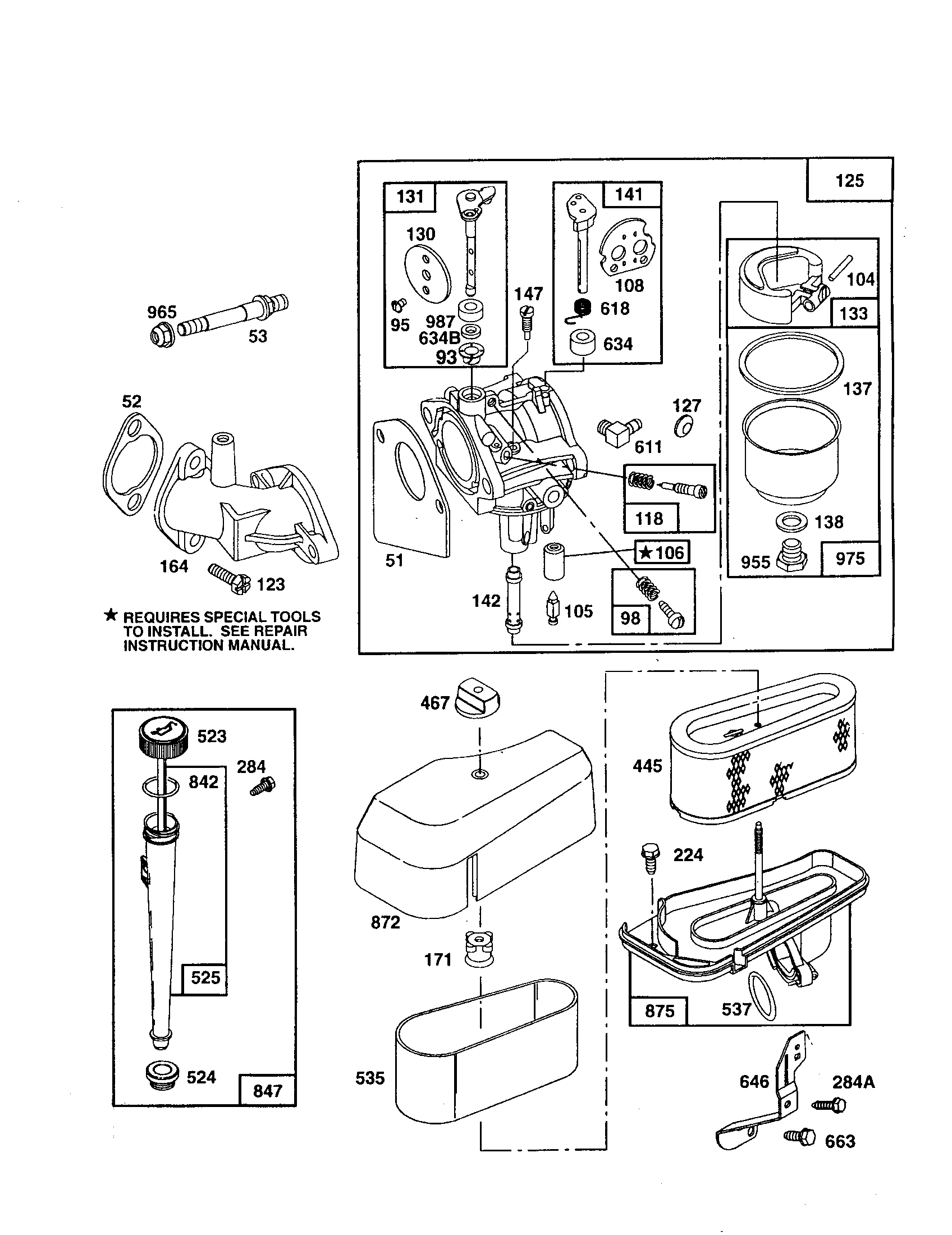 Craftsman 917256501 carburetor/tube, oil assembly diagram