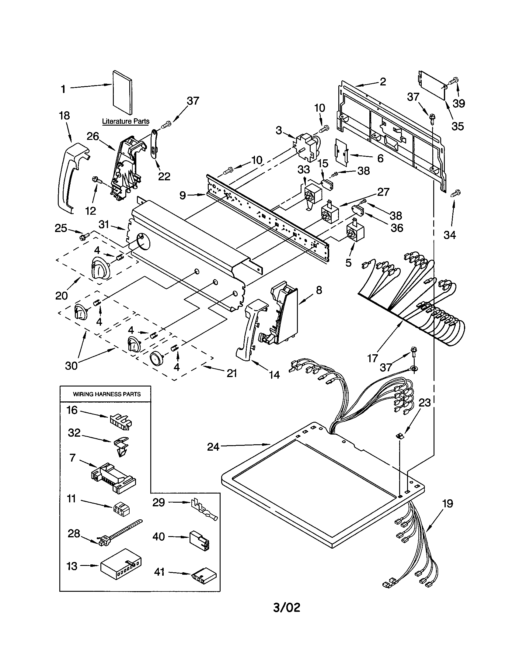 Kenmore 11063956101 top and console diagram