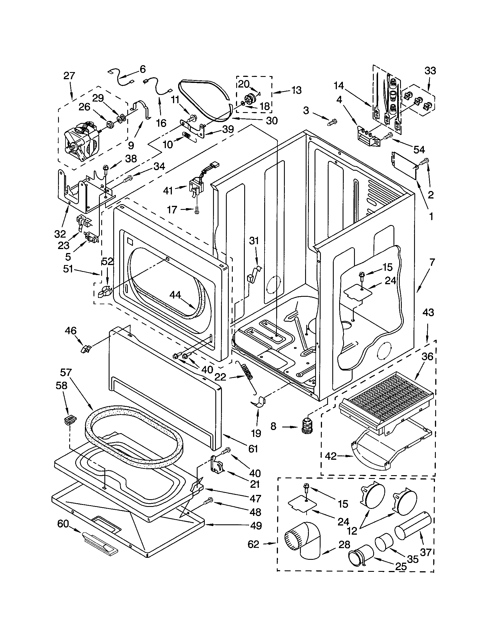 Kenmore 11062992101 cabinet diagram