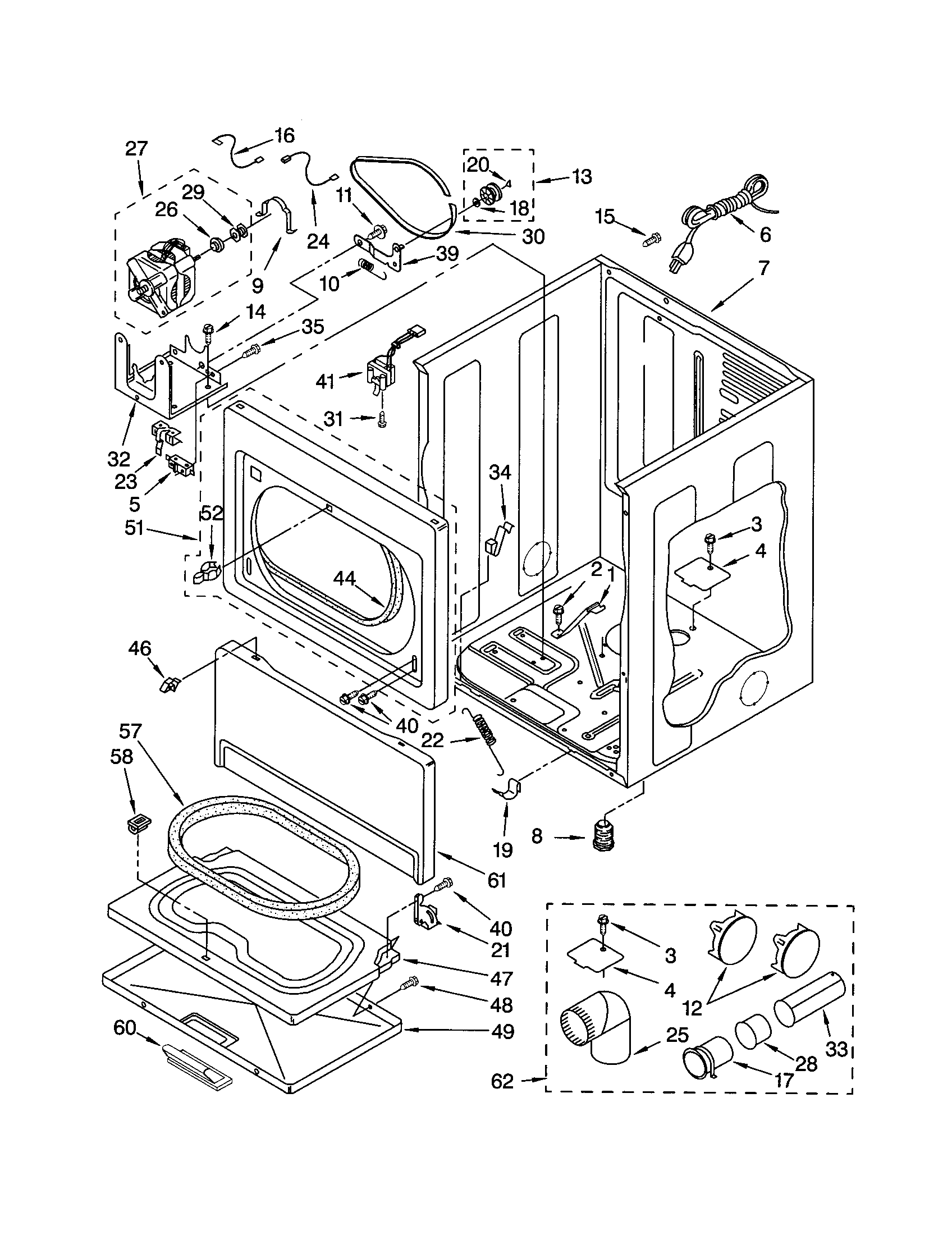 Kenmore 11073034101 cabinet diagram