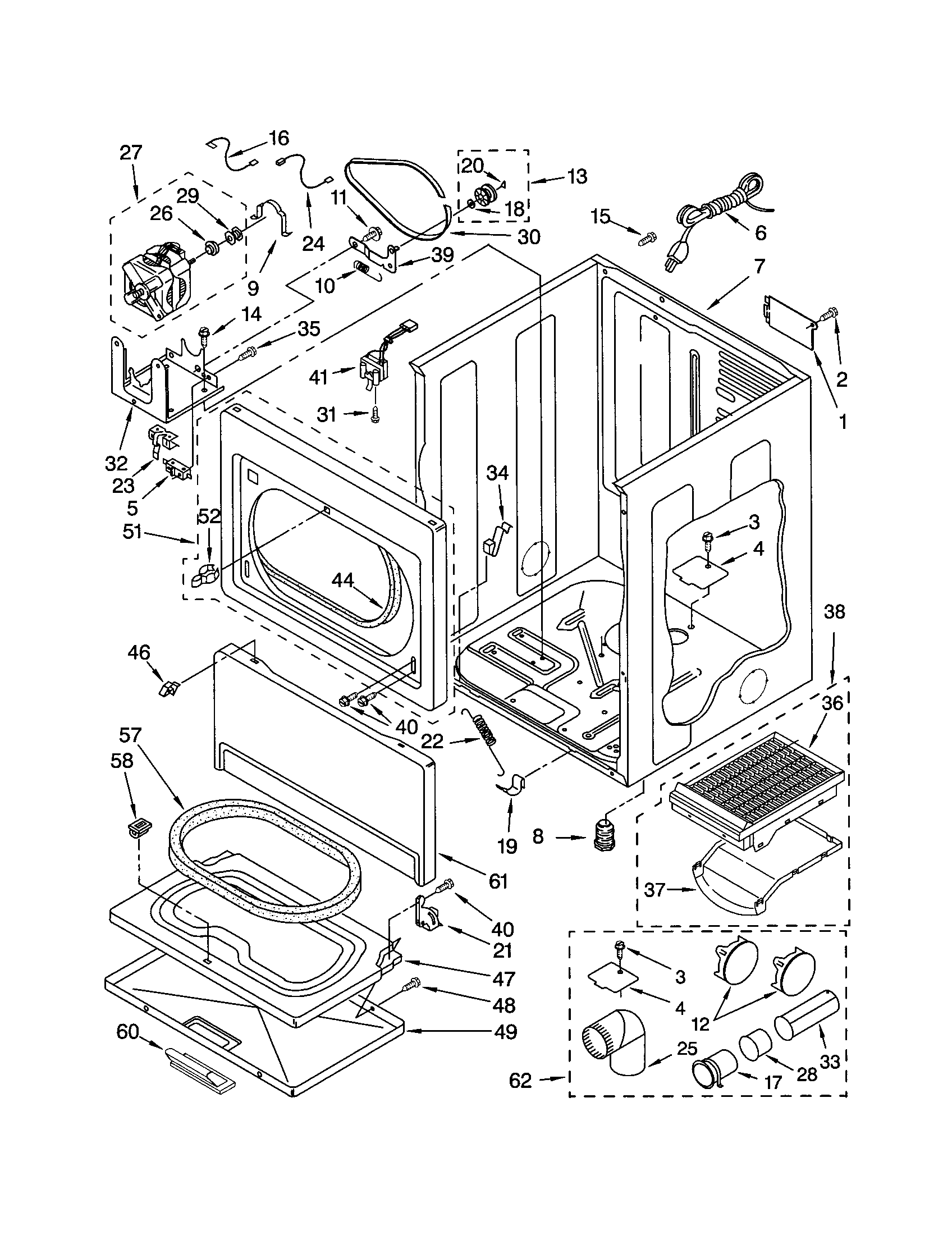 Kenmore 11072974102 cabinet diagram