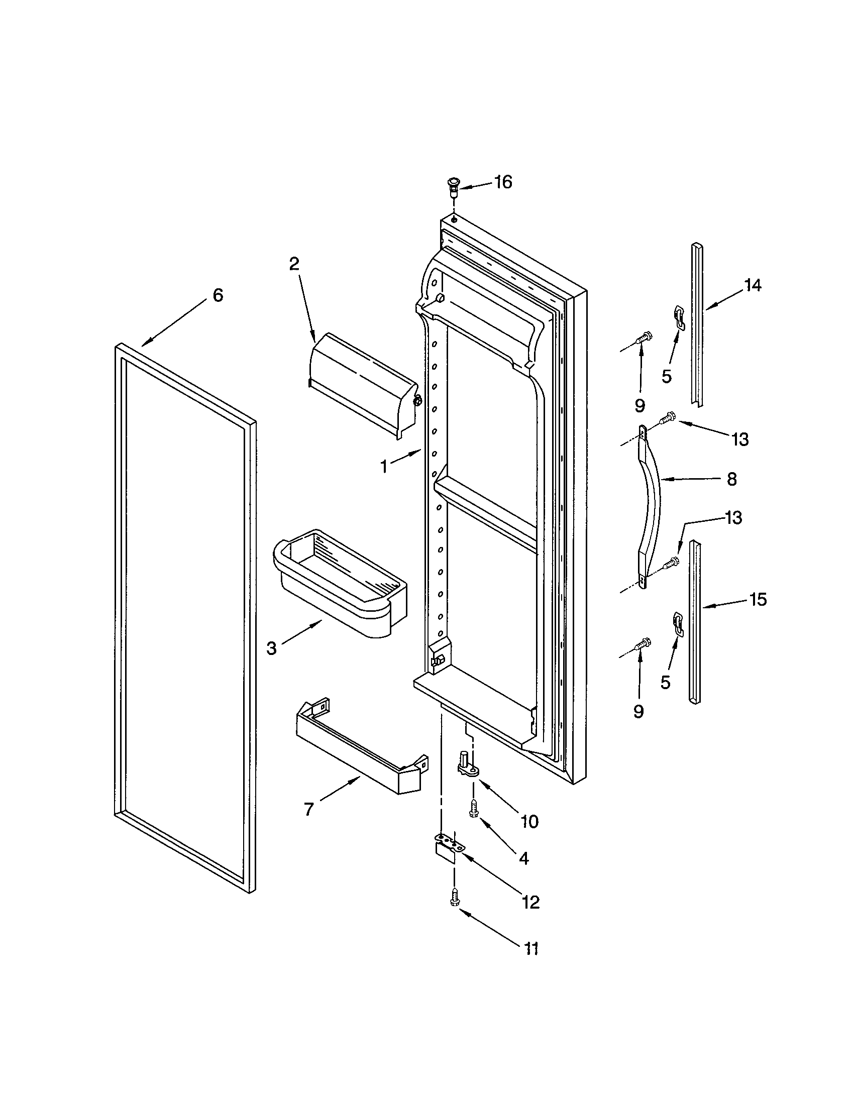Kenmore 10651564103 refrigerator door diagram