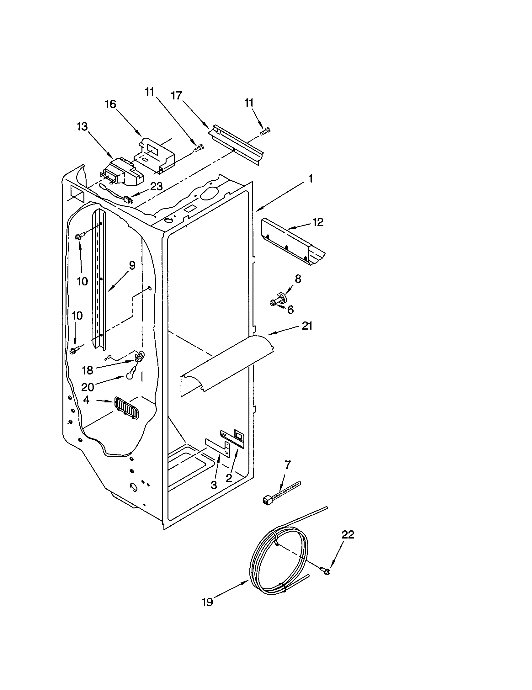 Kenmore 10653562201 refrigerator liner diagram