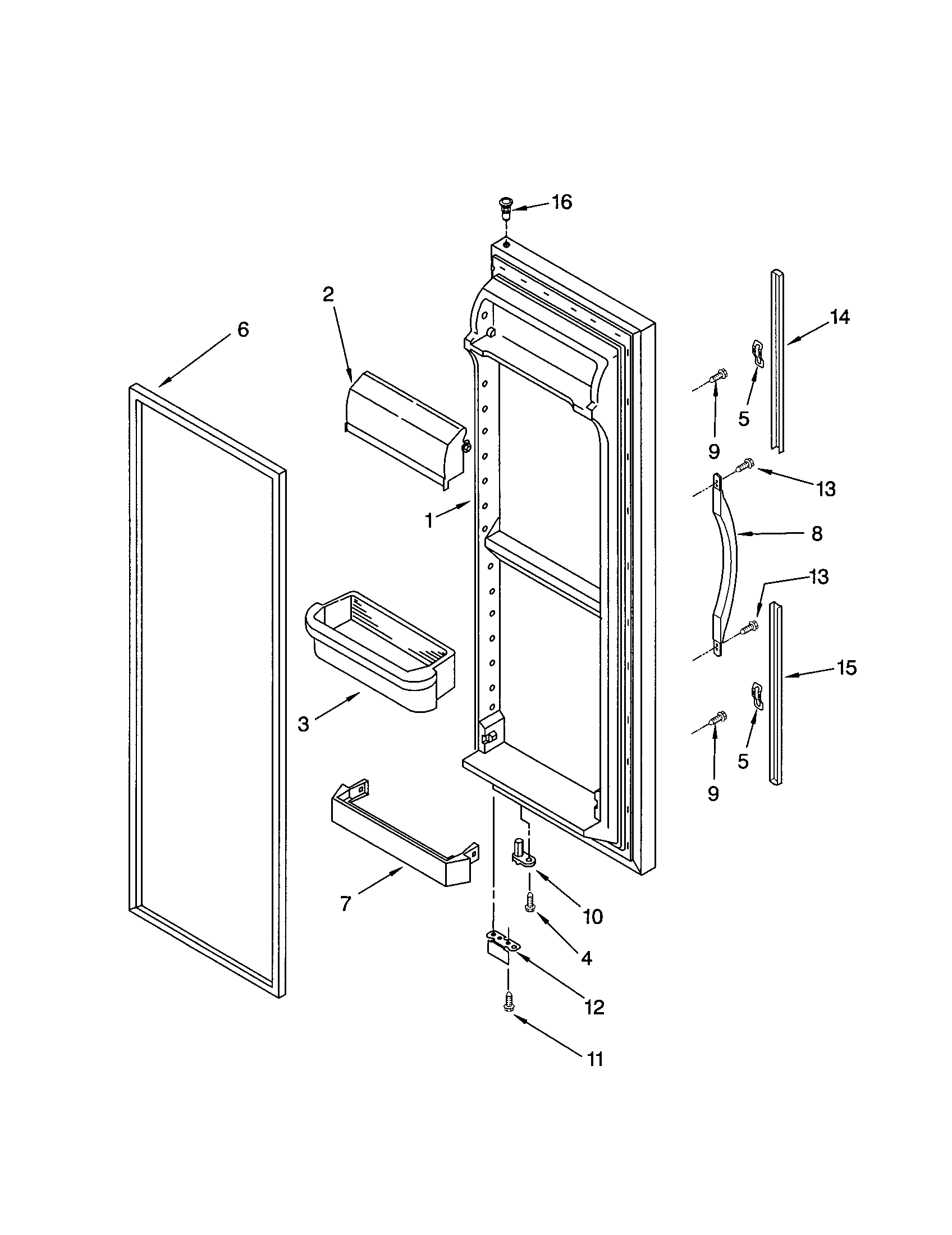 Kenmore 10653562201 refrigerator door diagram